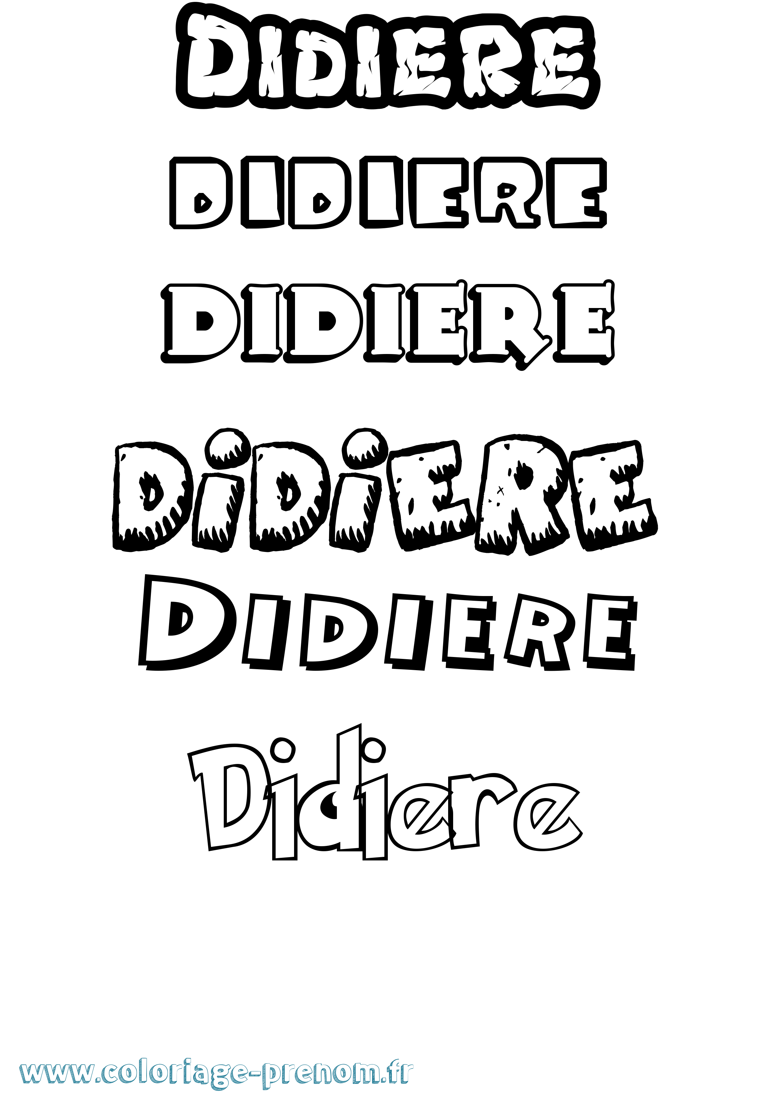 Coloriage Didiere Dessin Animé Coloriage prénom Didiere Dessin Animé