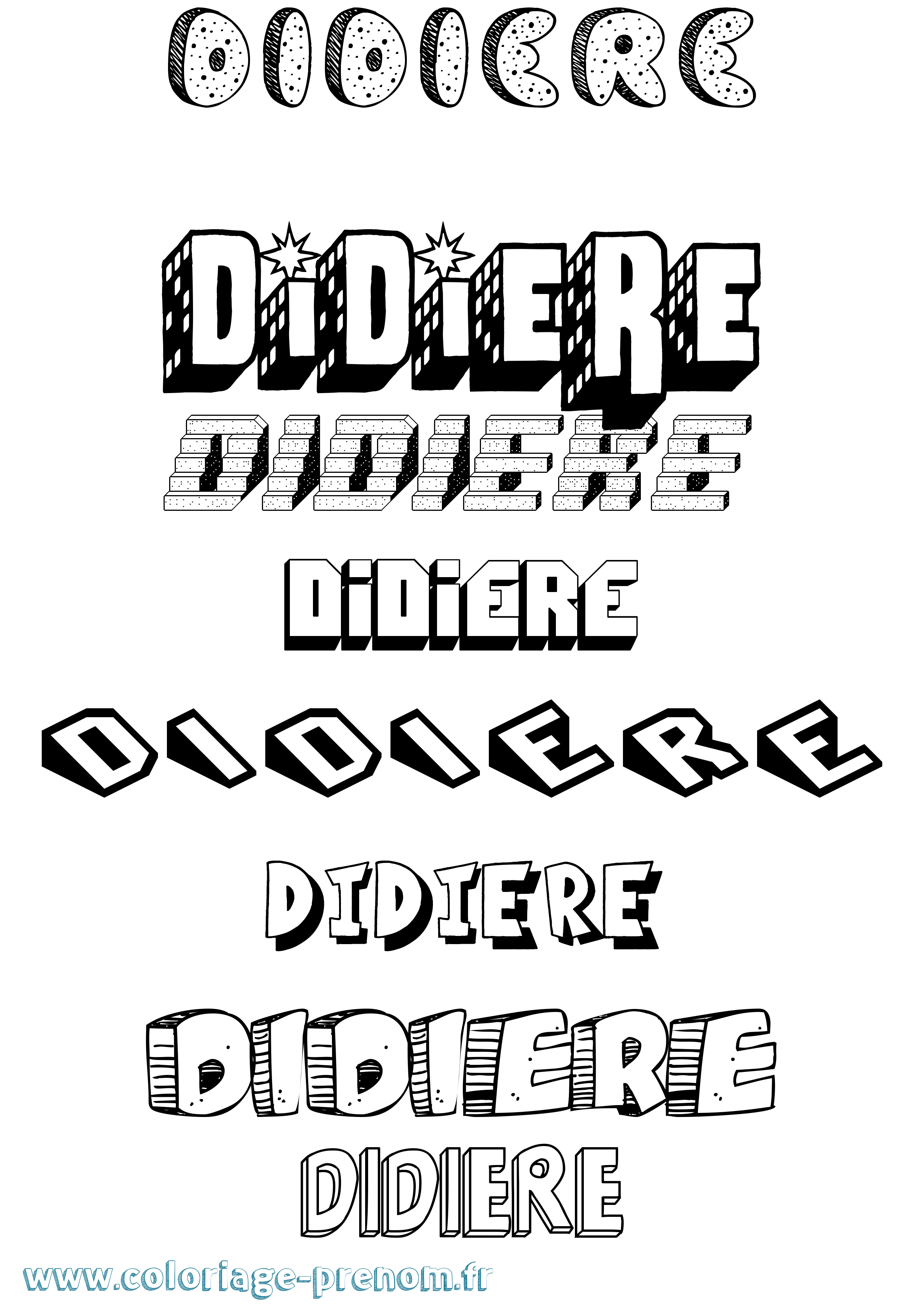 Coloriage Didiere Effet 3D Coloriage prénom Didiere Effet 3D