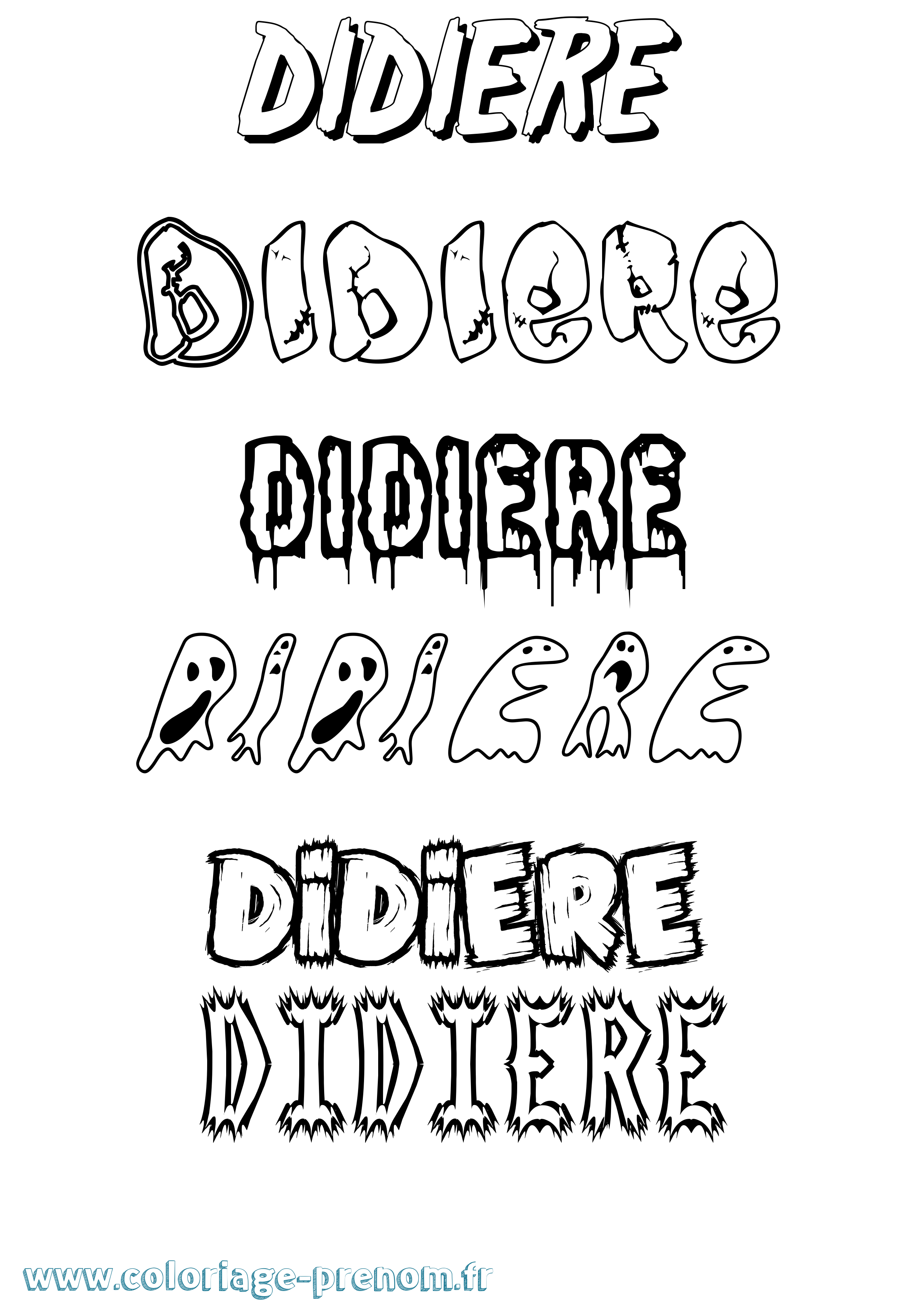Coloriage Didiere Frisson Coloriage prénom Didiere Frisson