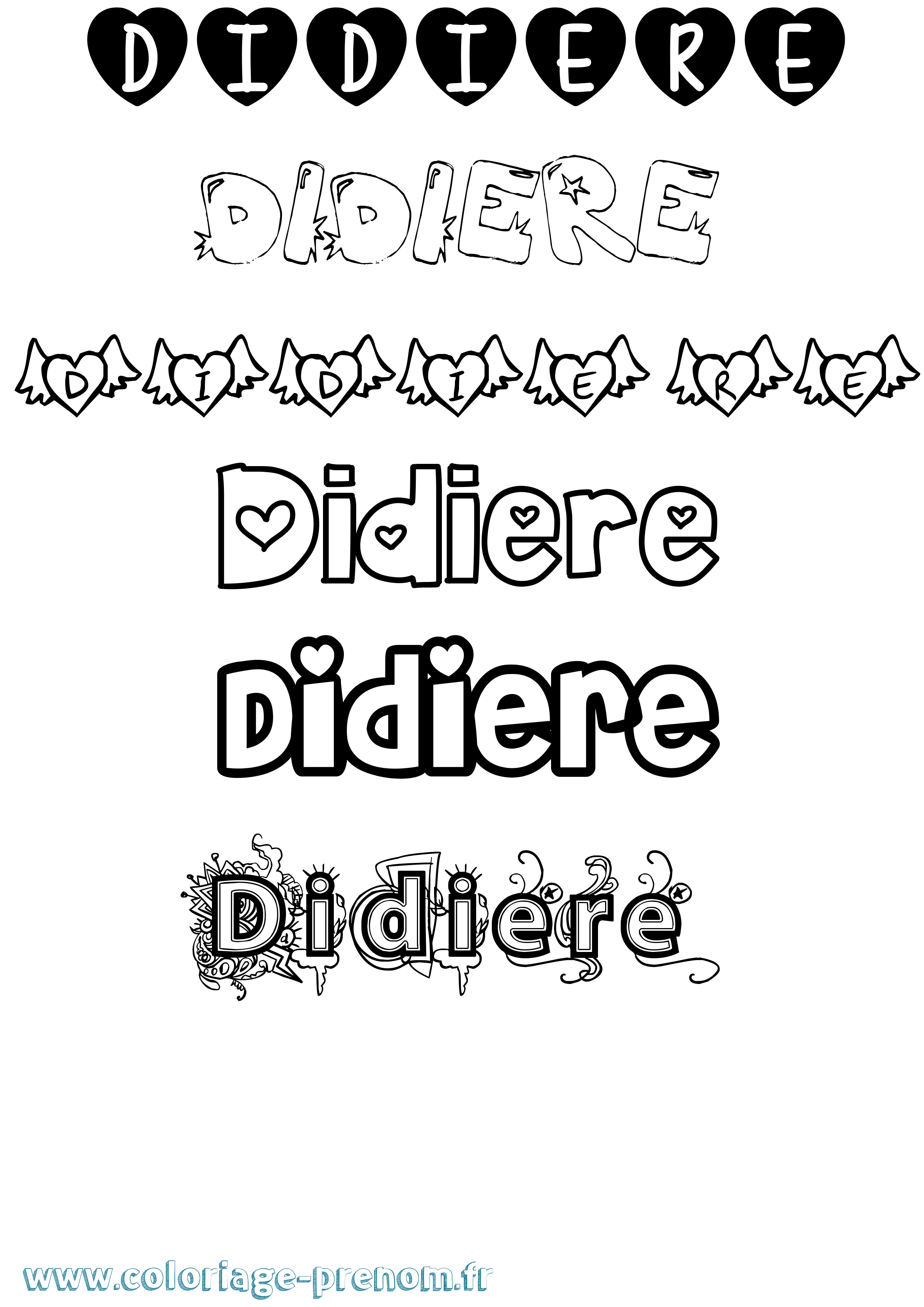 Coloriage Didiere Girly Coloriage prénom Didiere Girly