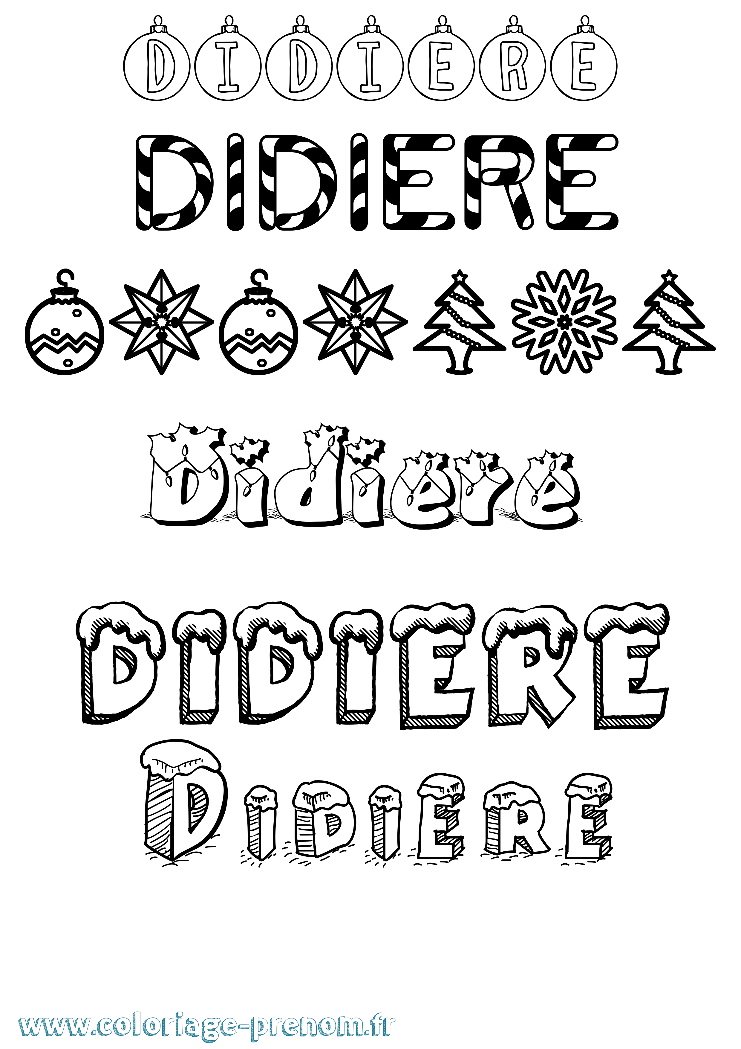 Coloriage Didiere Noël Coloriage prénom Didiere Noël