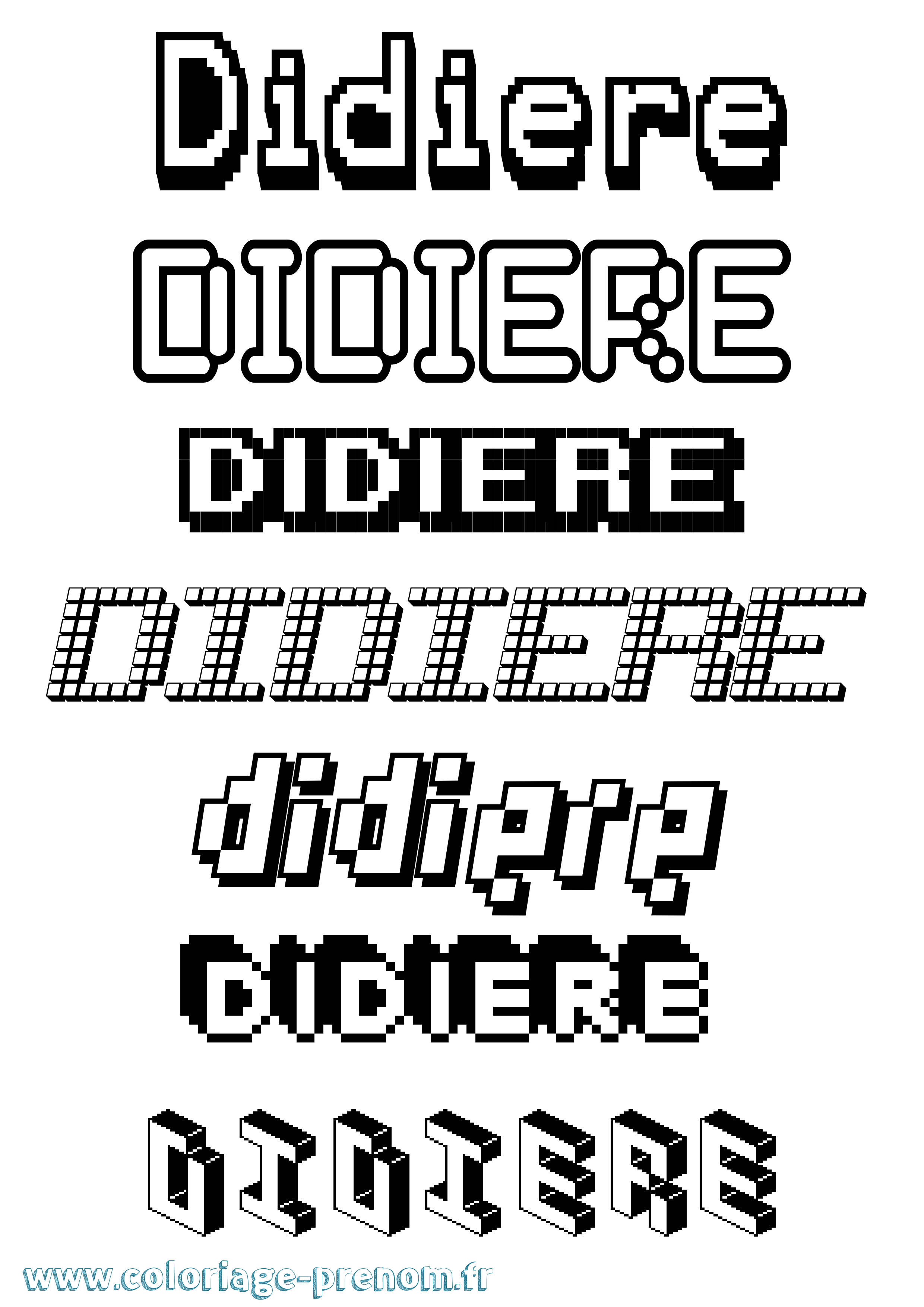 Coloriage Didiere Pixel Coloriage prénom Didiere Pixel