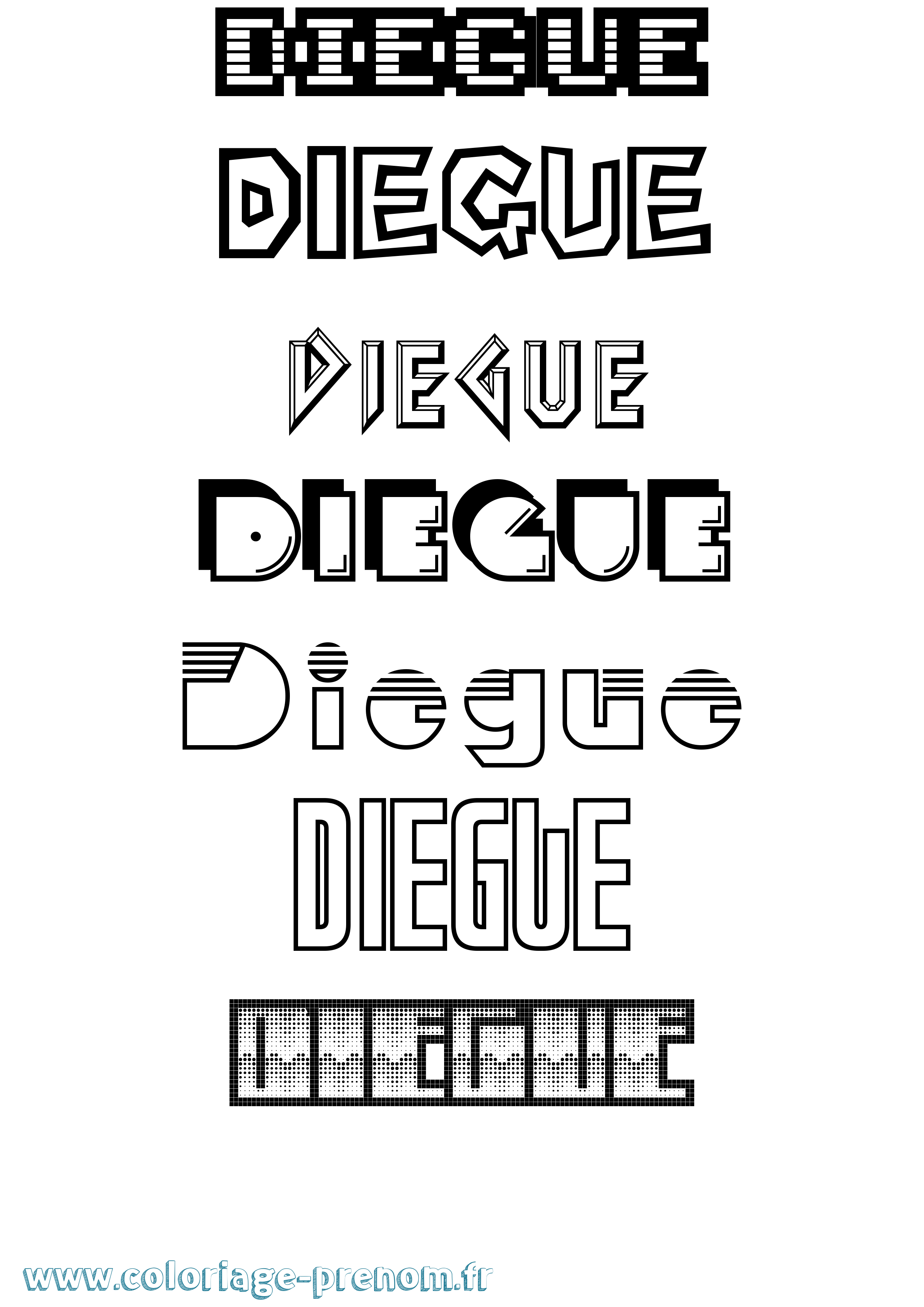 Coloriage Diegue Jeux Vidéos Coloriage prénom Diegue Jeux Vidéos