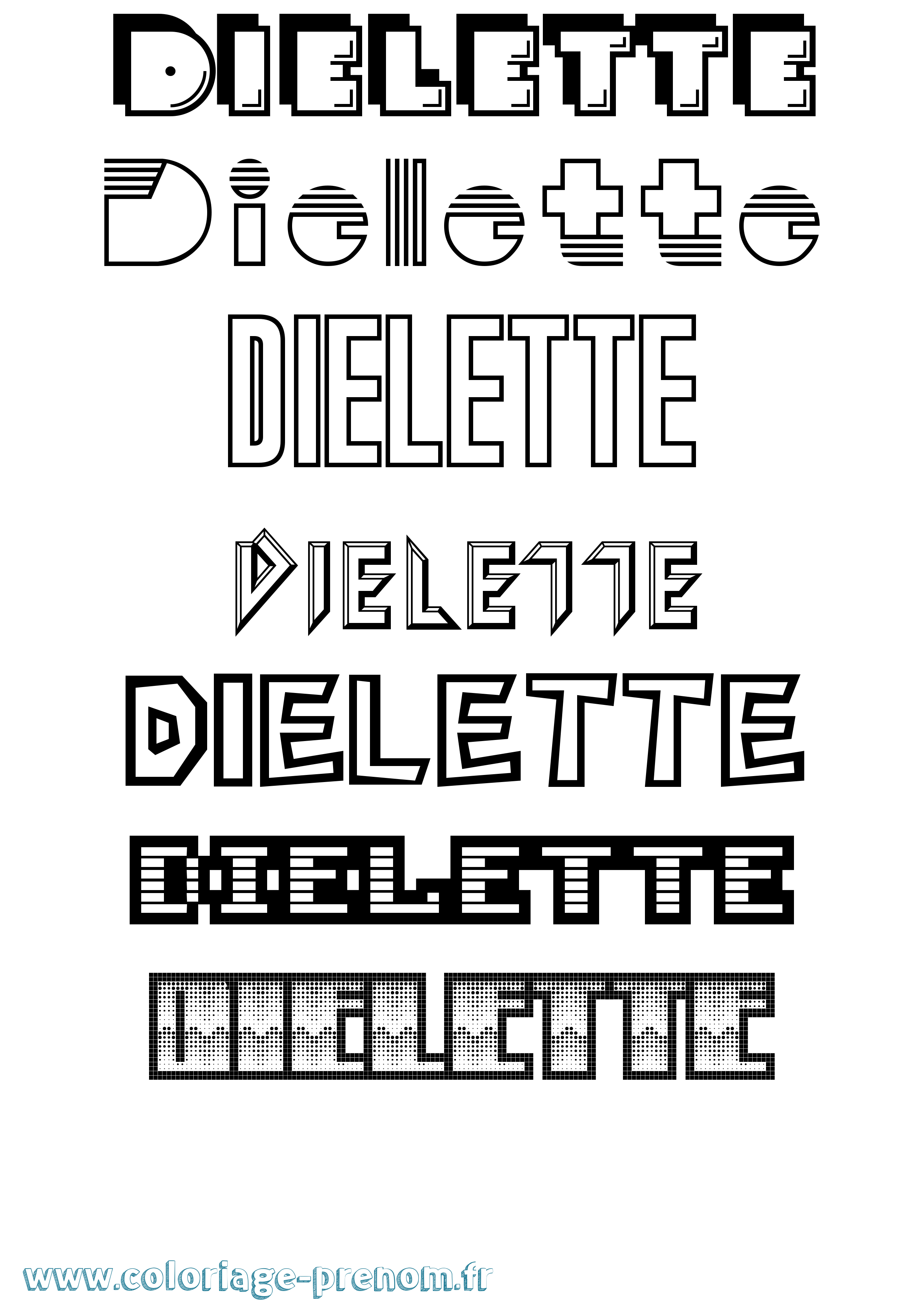Coloriage Dielette Jeux Vidéos Coloriage prénom Dielette Jeux Vidéos