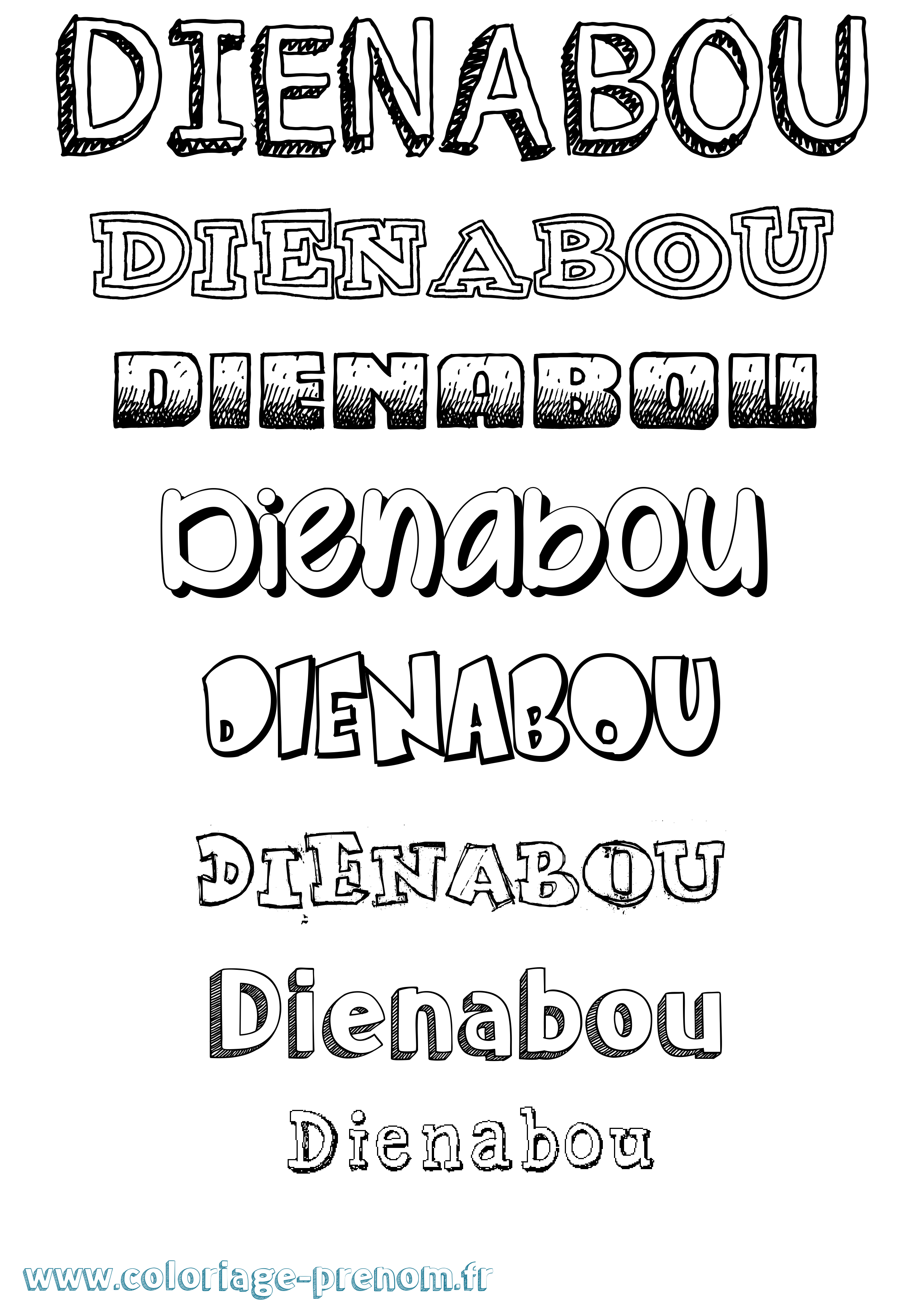 Coloriage Dienabou Dessiné Coloriage prénom Dienabou Dessiné