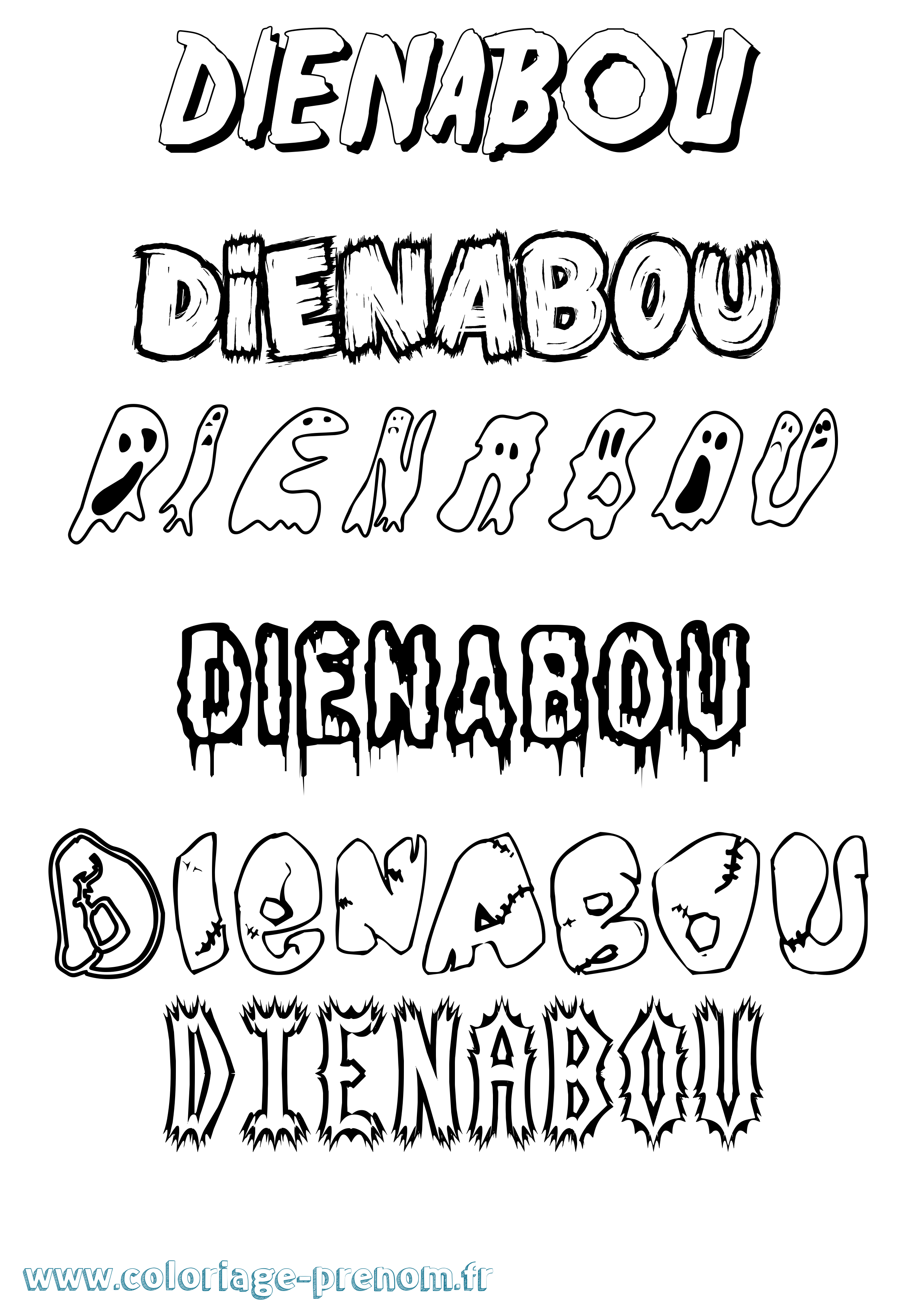 Coloriage Dienabou Frisson Coloriage prénom Dienabou Frisson