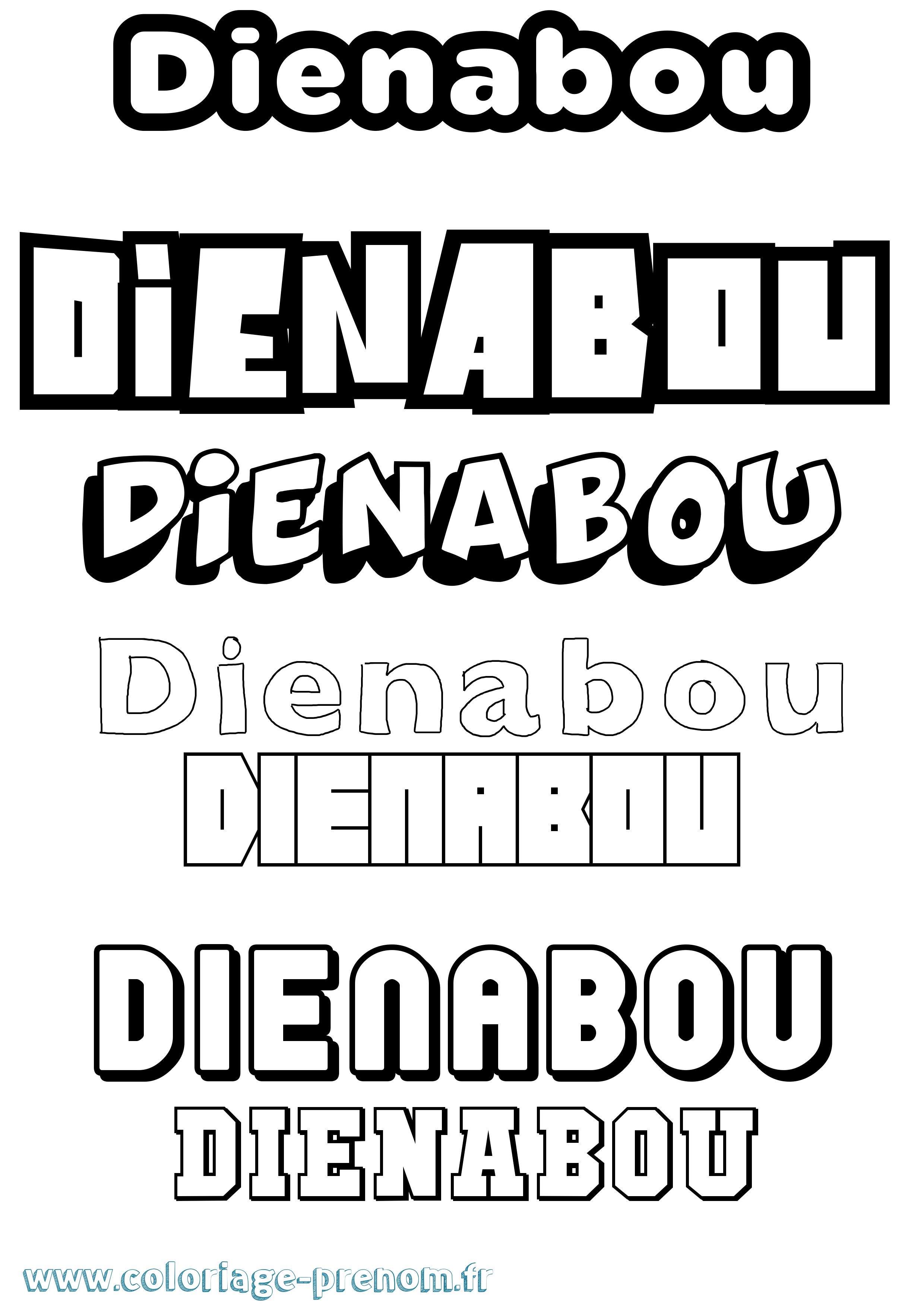 Coloriage Dienabou Simple Coloriage prénom Dienabou Simple