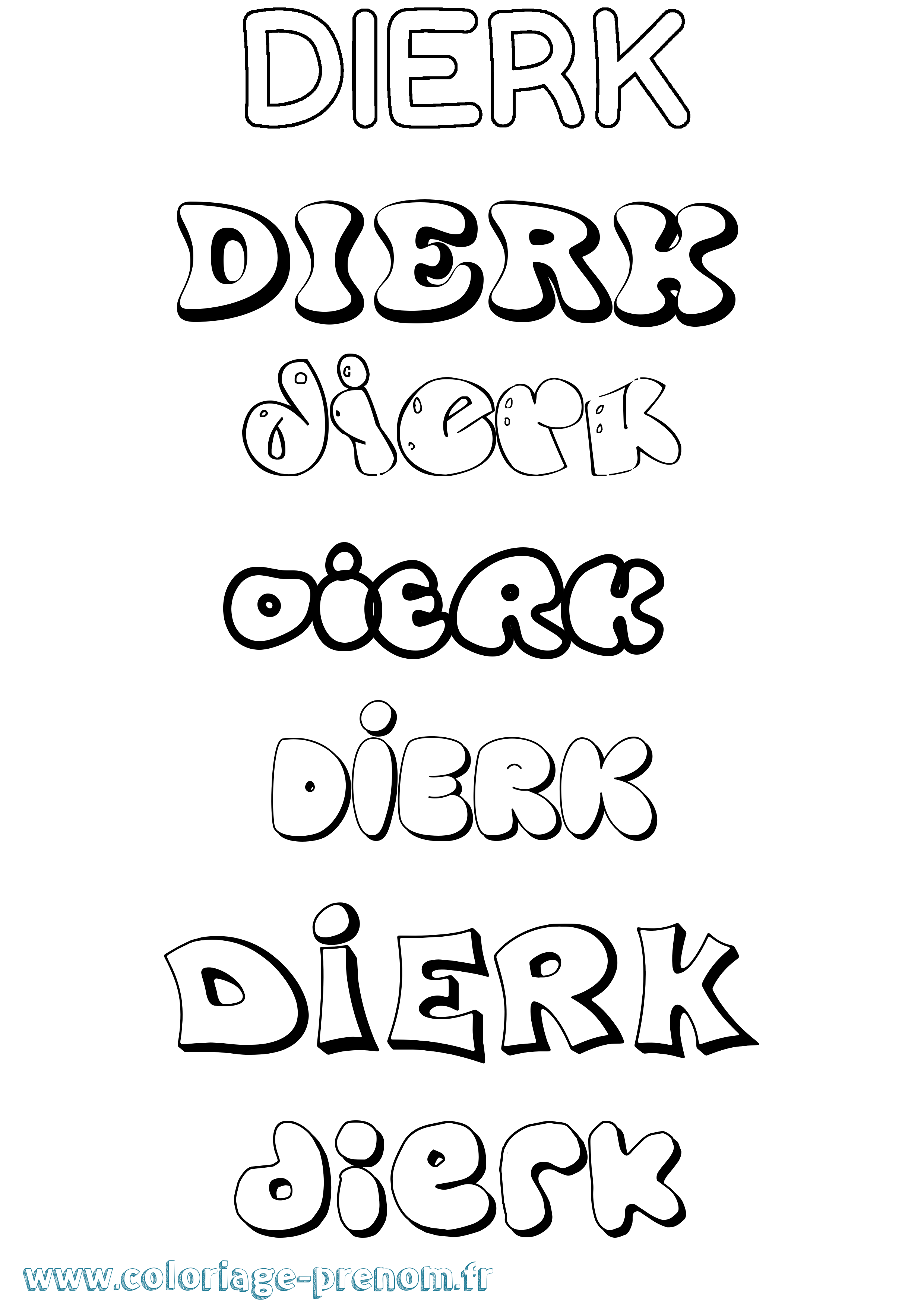 Coloriage Dierk Bubble Coloriage prénom Dierk Bubble