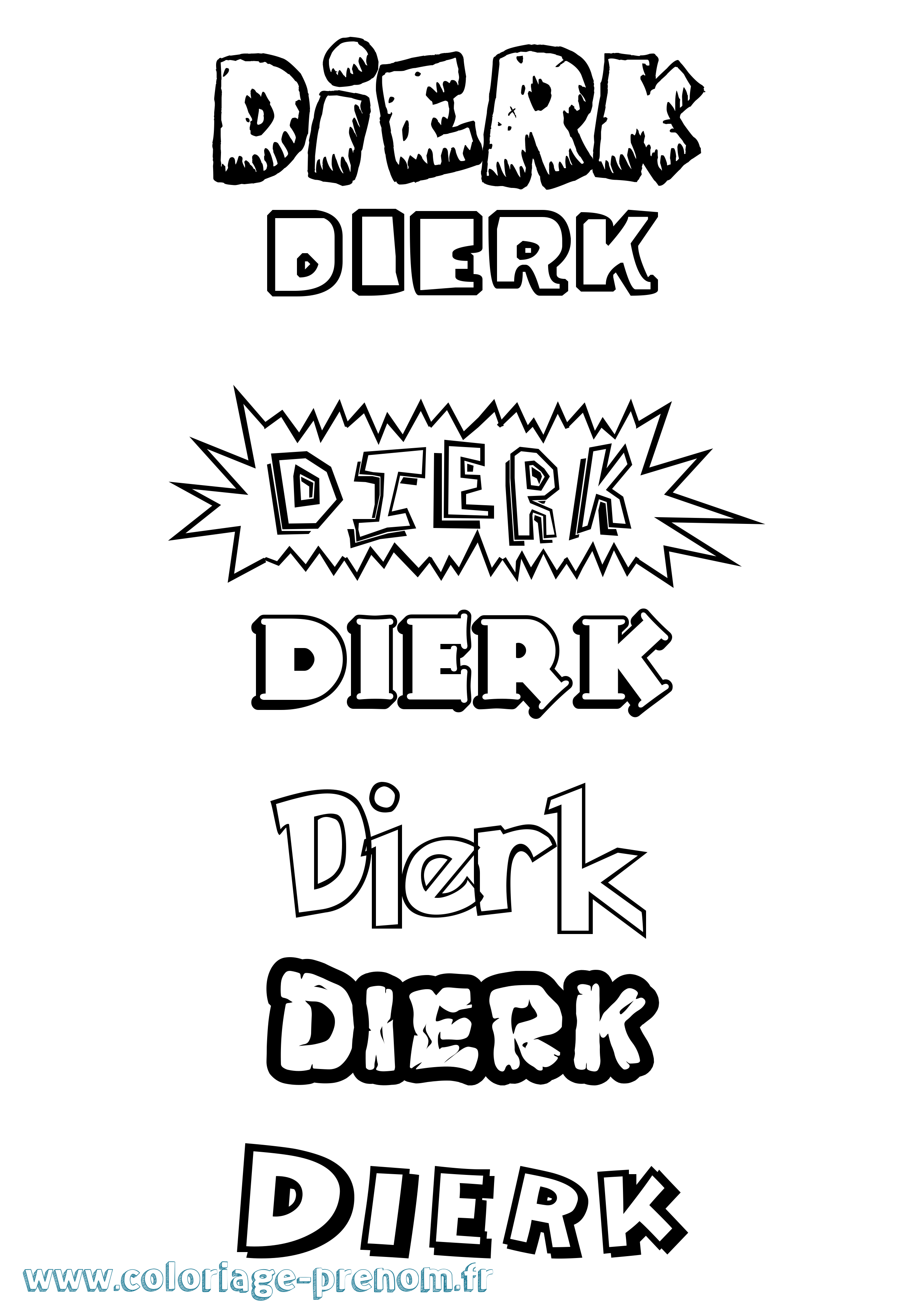 Coloriage Dierk Dessin Animé Coloriage prénom Dierk Dessin Animé