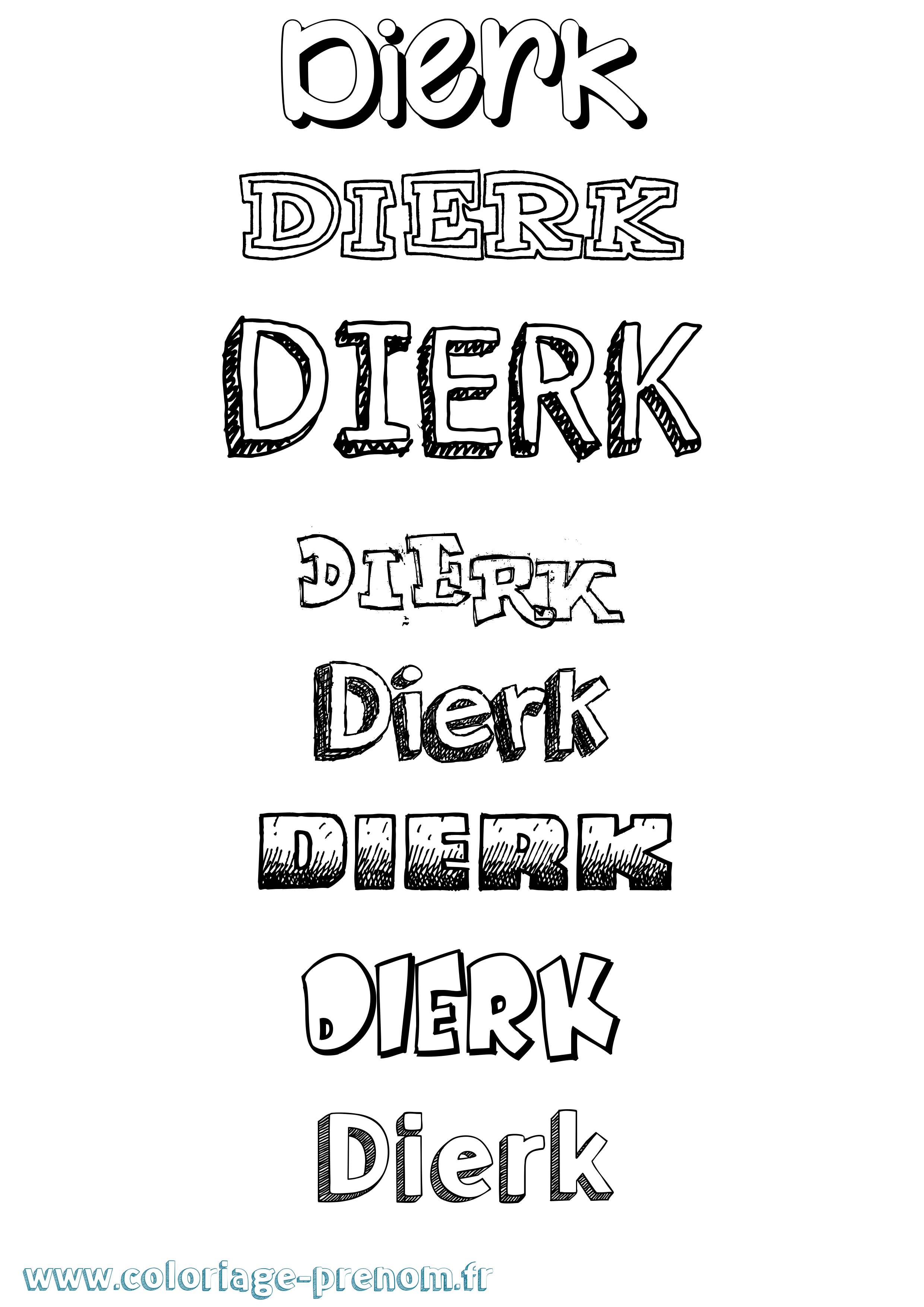 Coloriage Dierk Dessiné Coloriage prénom Dierk Dessiné