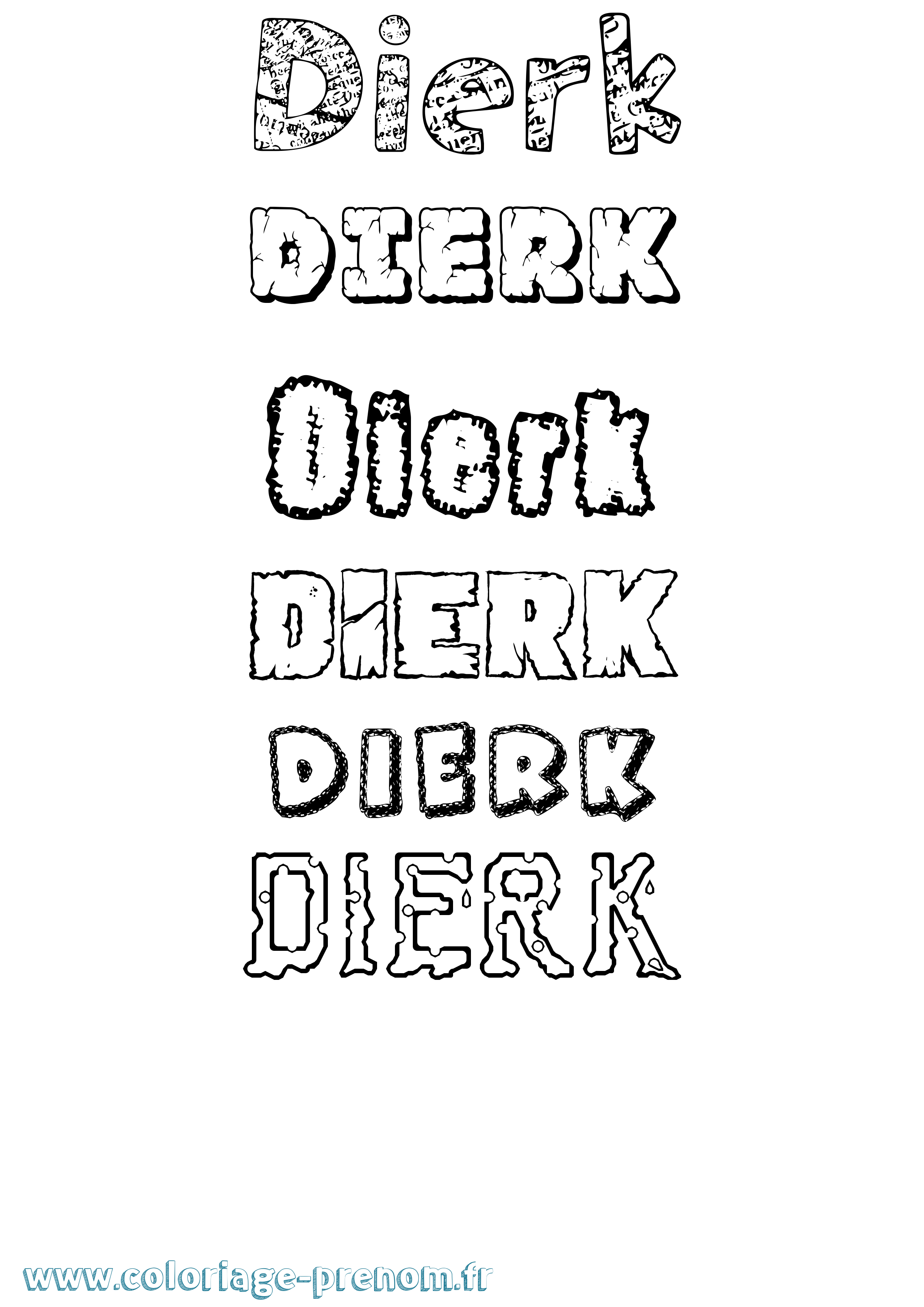 Coloriage Dierk Destructuré Coloriage prénom Dierk Destructuré