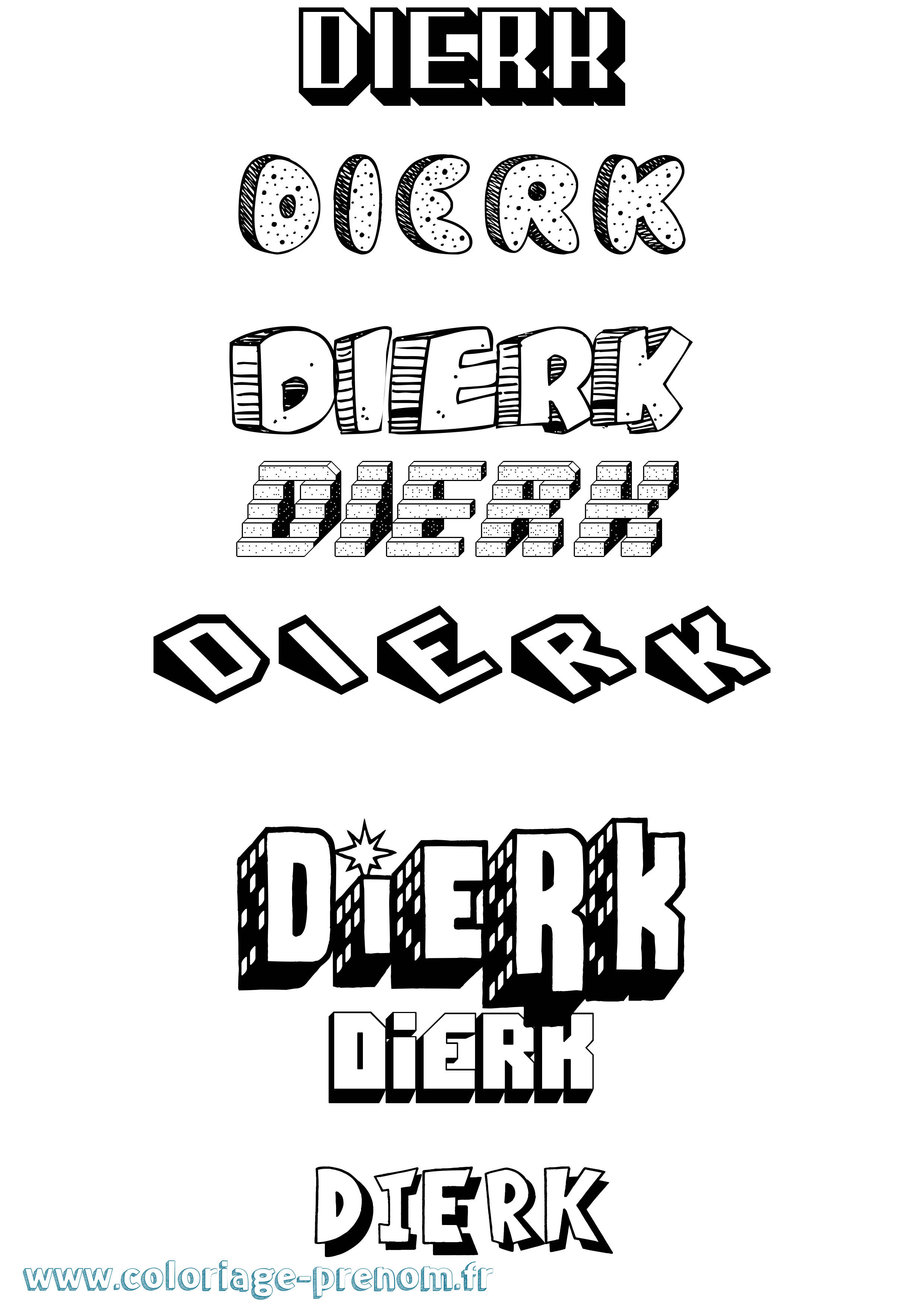 Coloriage Dierk Effet 3D Coloriage prénom Dierk Effet 3D
