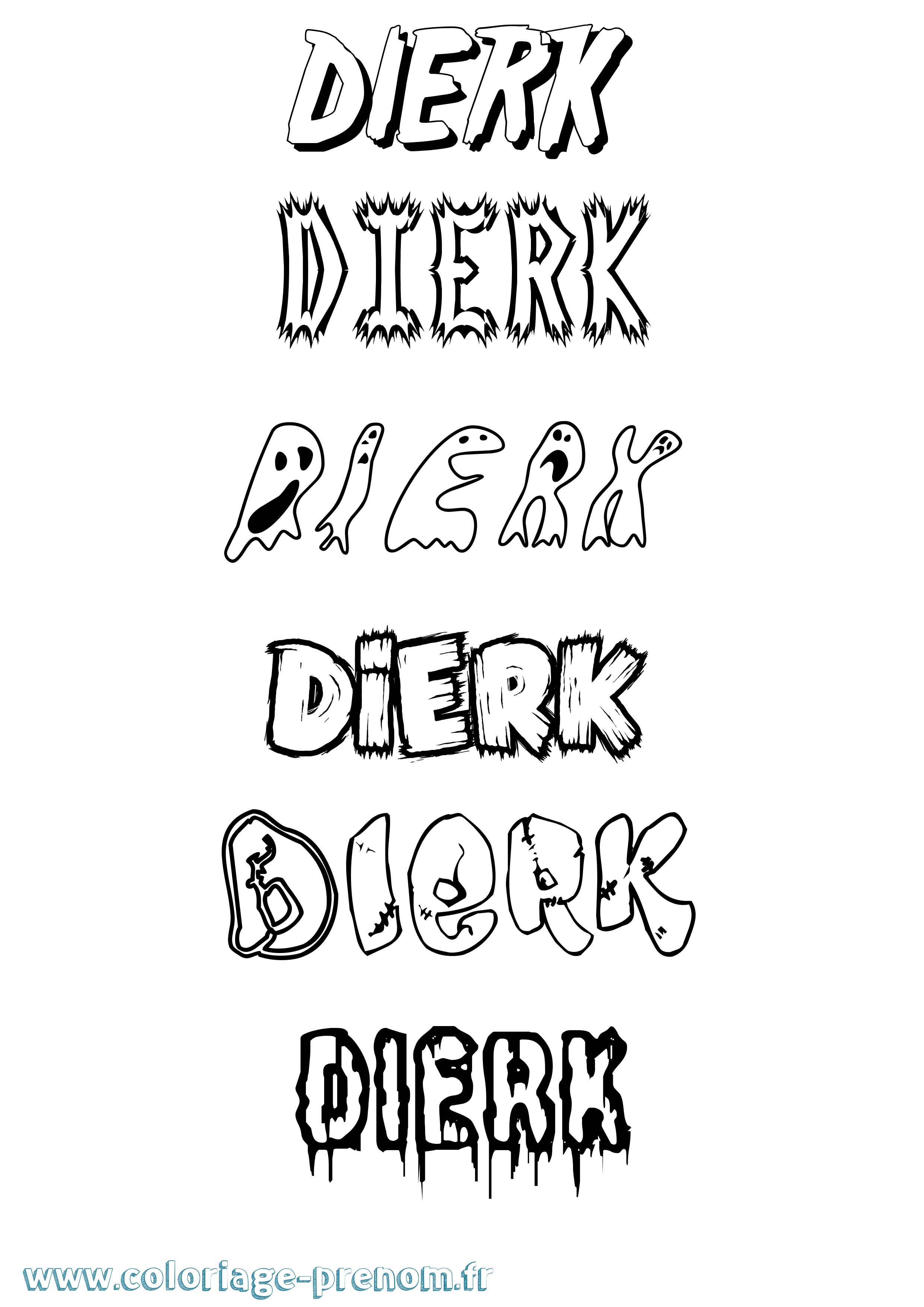 Coloriage Dierk Frisson Coloriage prénom Dierk Frisson
