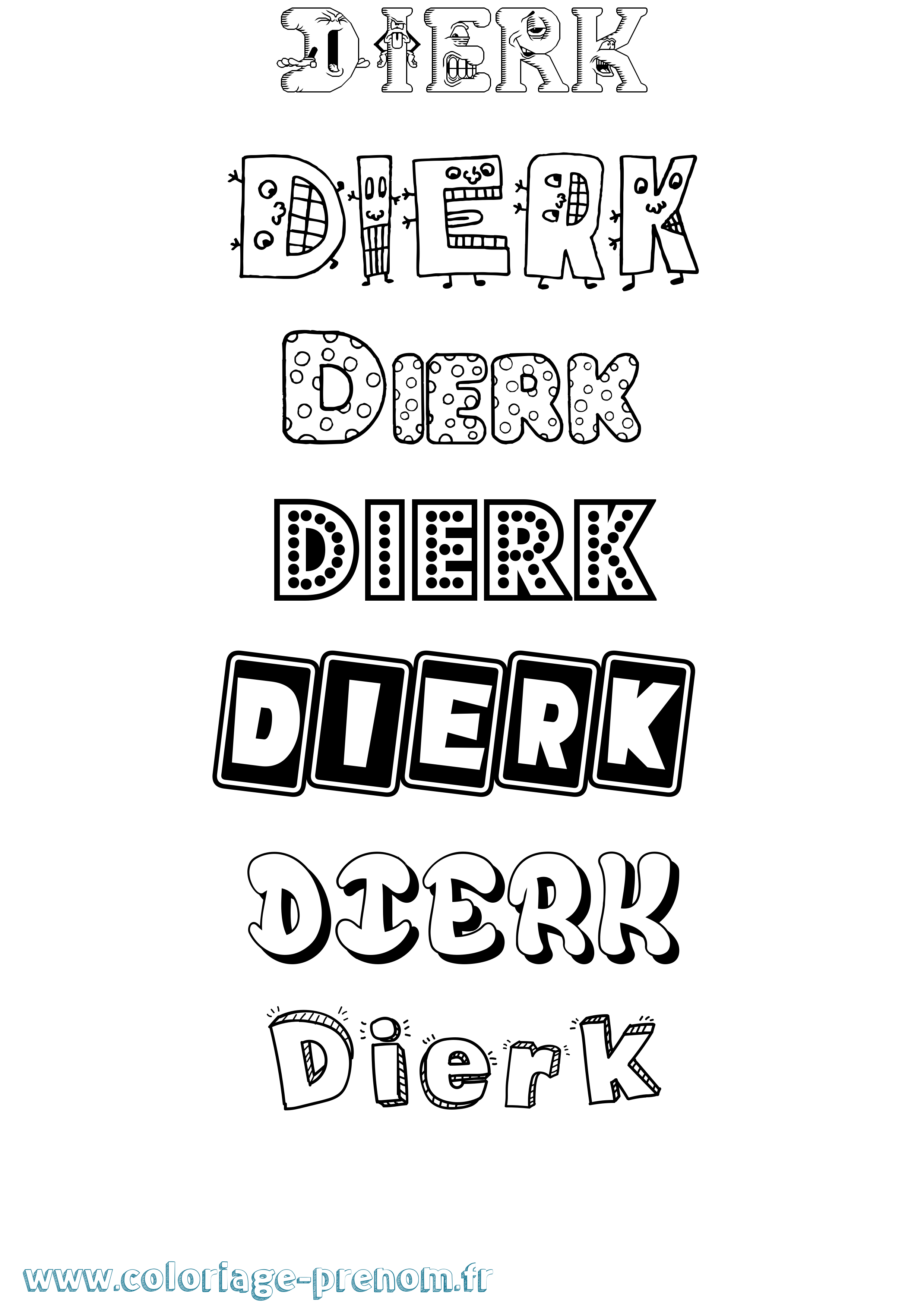 Coloriage Dierk Fun Coloriage prénom Dierk Fun