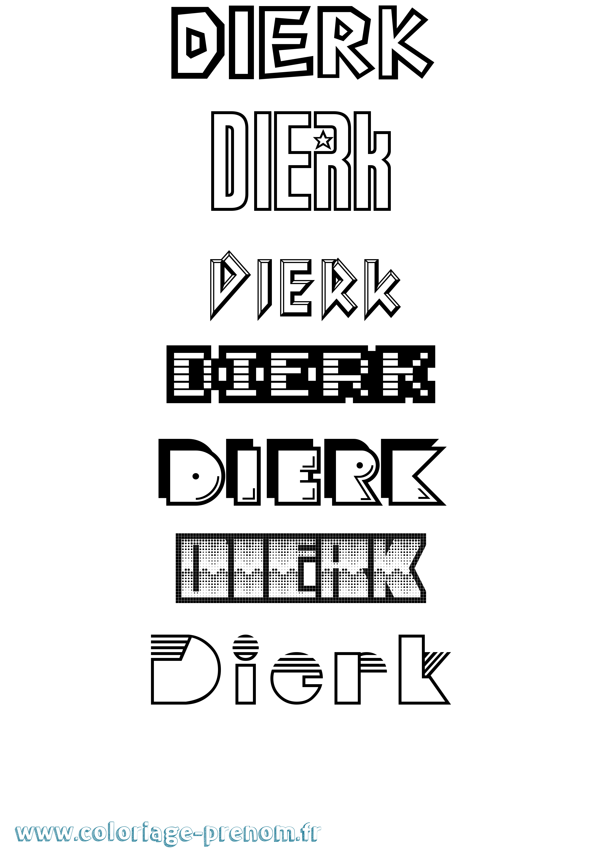 Coloriage Dierk Jeux Vidéos Coloriage prénom Dierk Jeux Vidéos