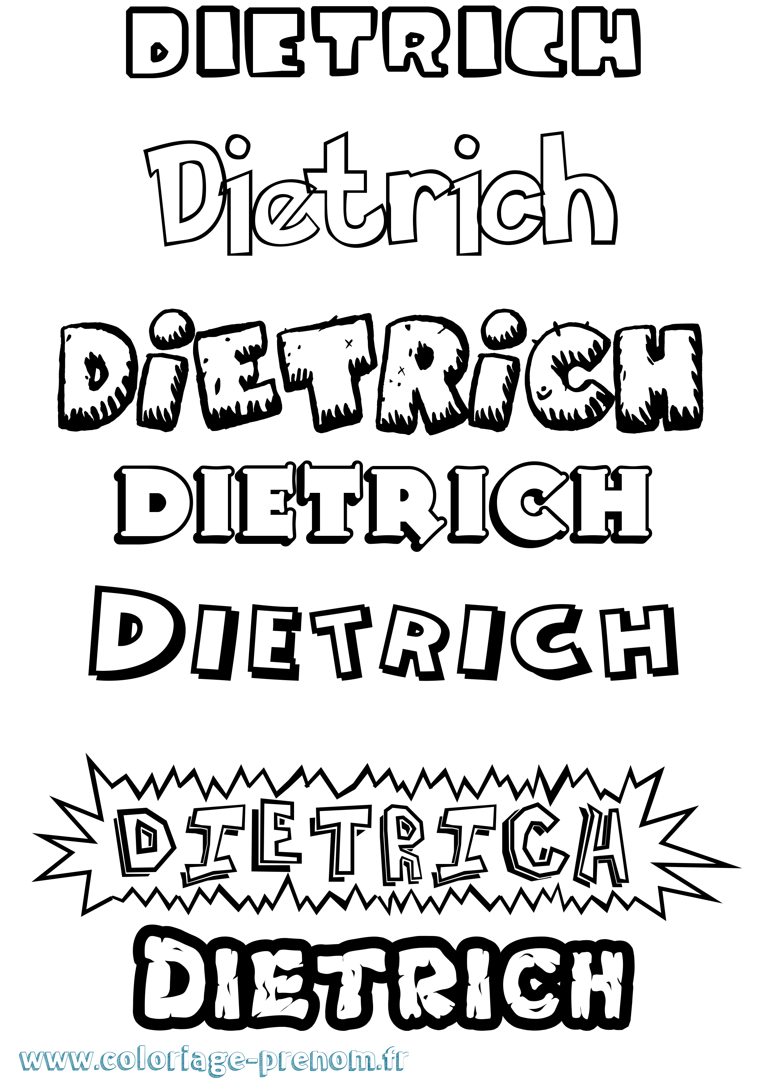 Coloriage Dietrich Dessin Animé Coloriage prénom Dietrich Dessin Animé