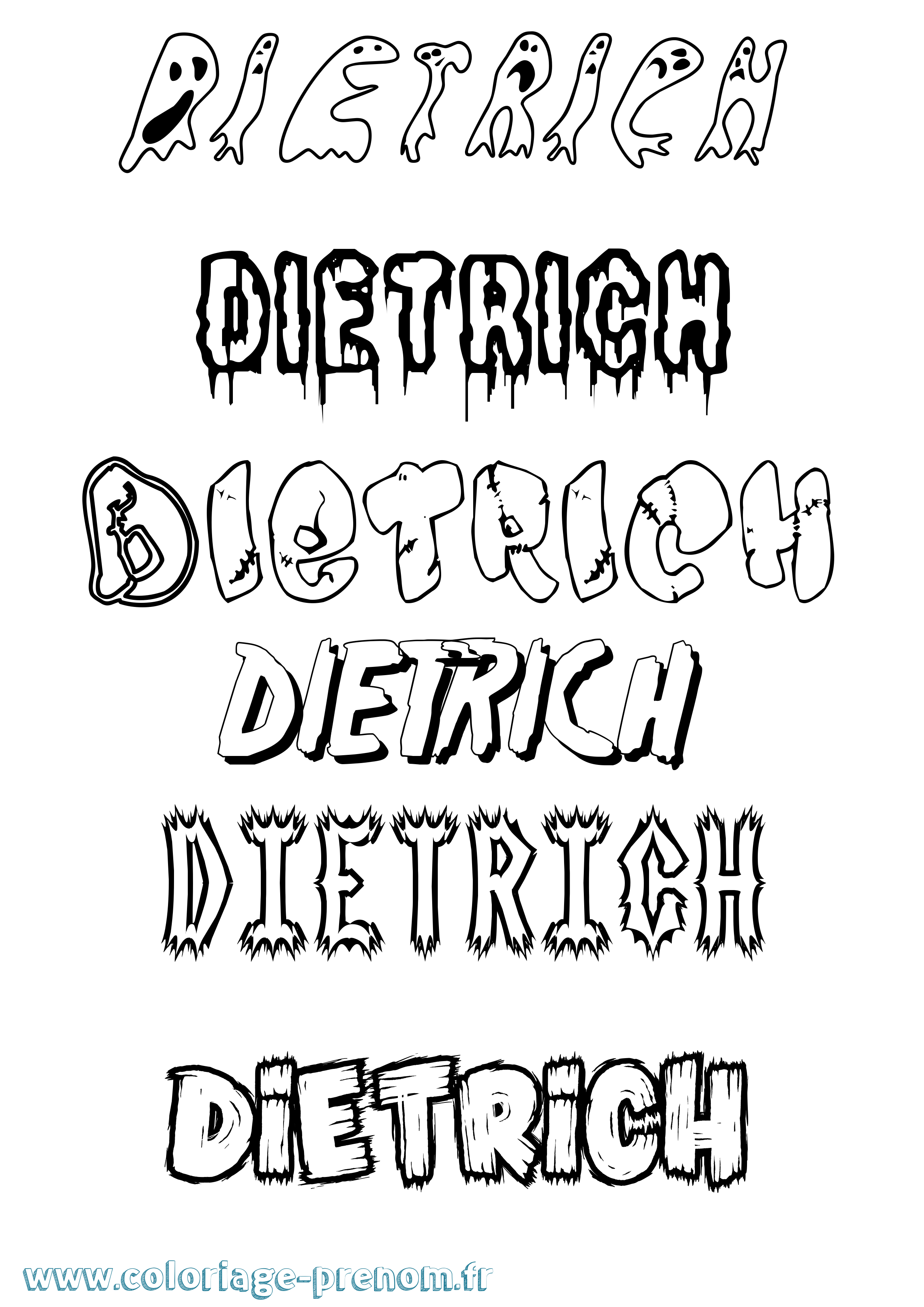 Coloriage Dietrich Frisson Coloriage prénom Dietrich Frisson
