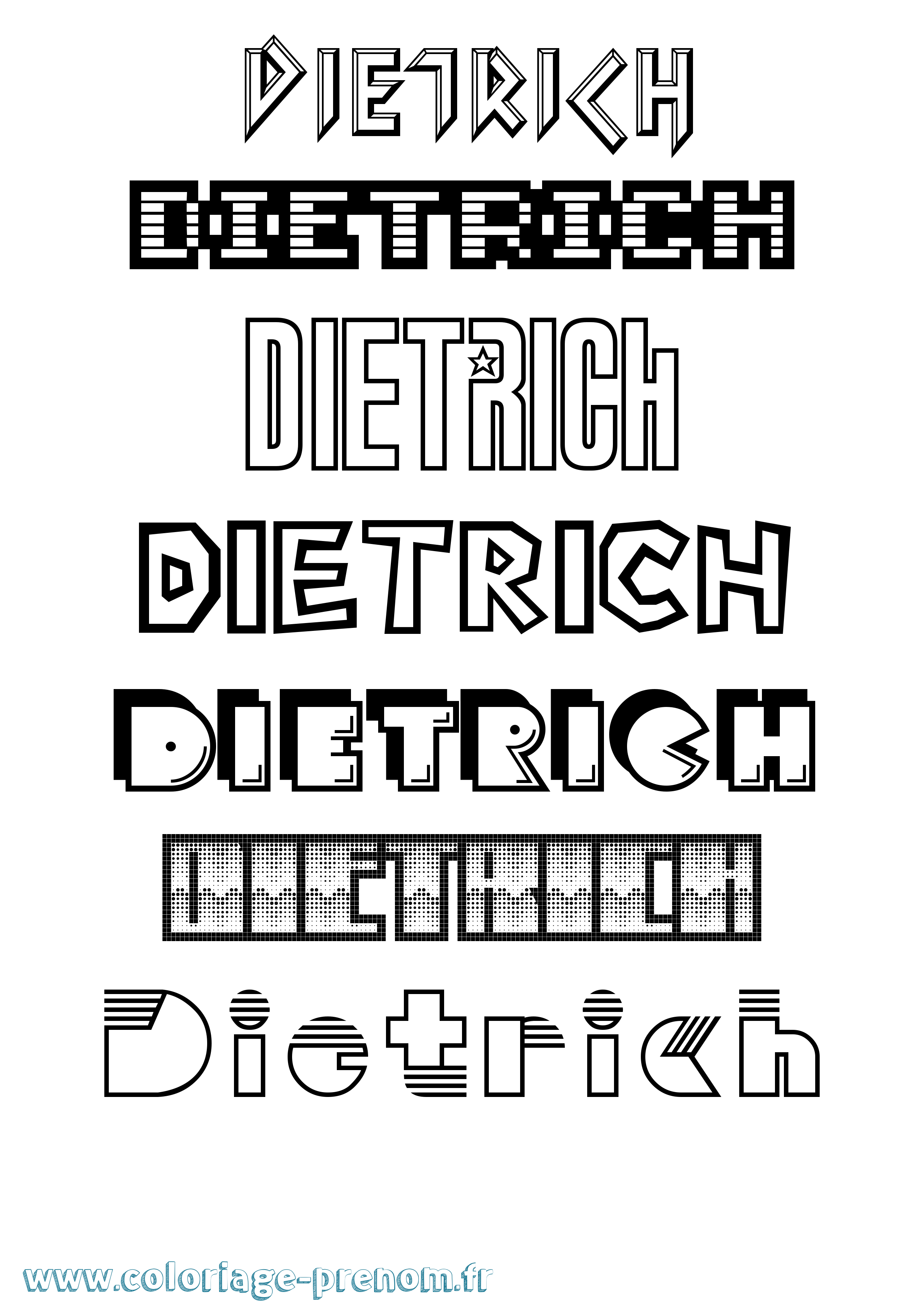 Coloriage Dietrich Jeux Vidéos Coloriage prénom Dietrich Jeux Vidéos