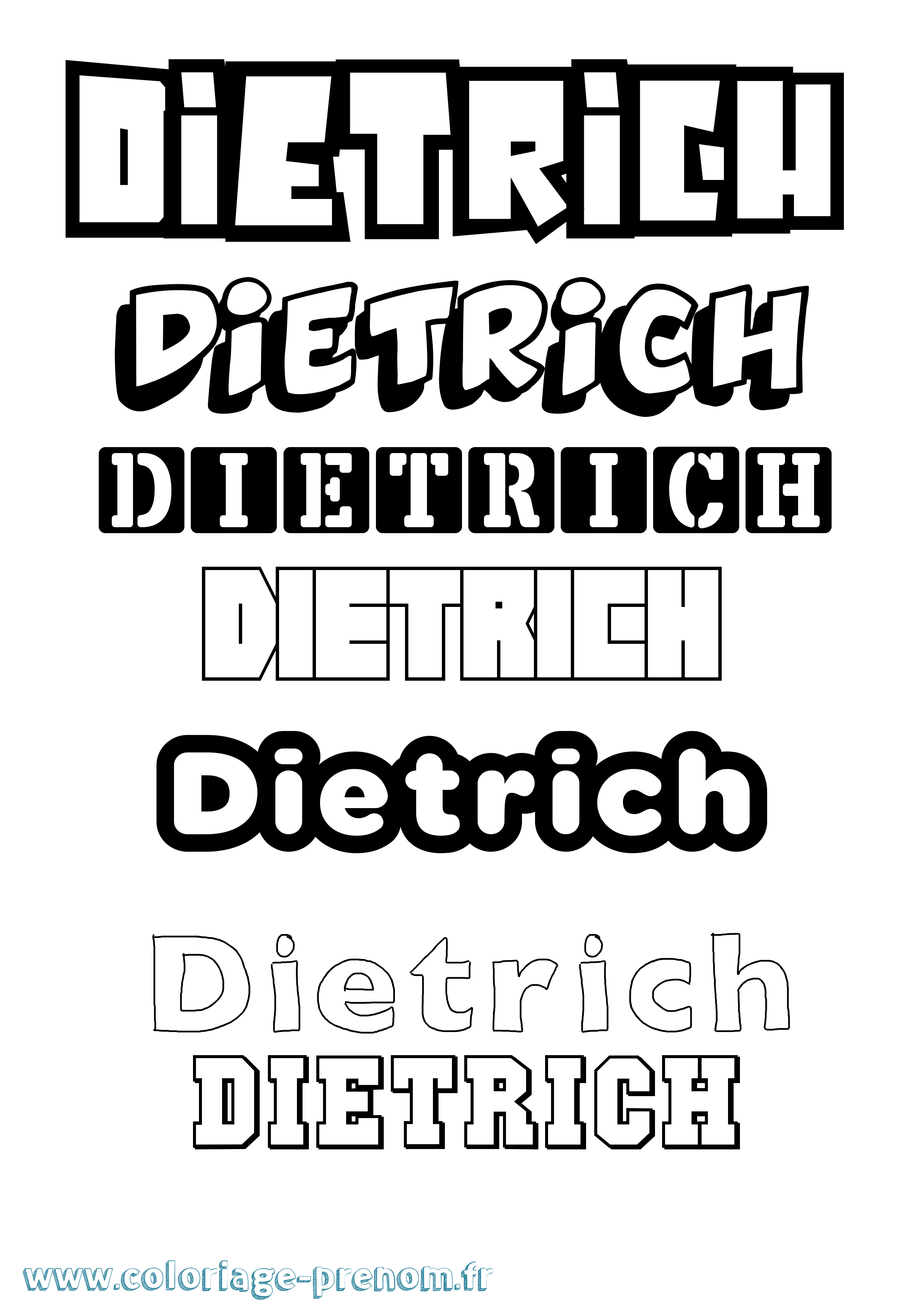 Coloriage Dietrich Simple Coloriage prénom Dietrich Simple