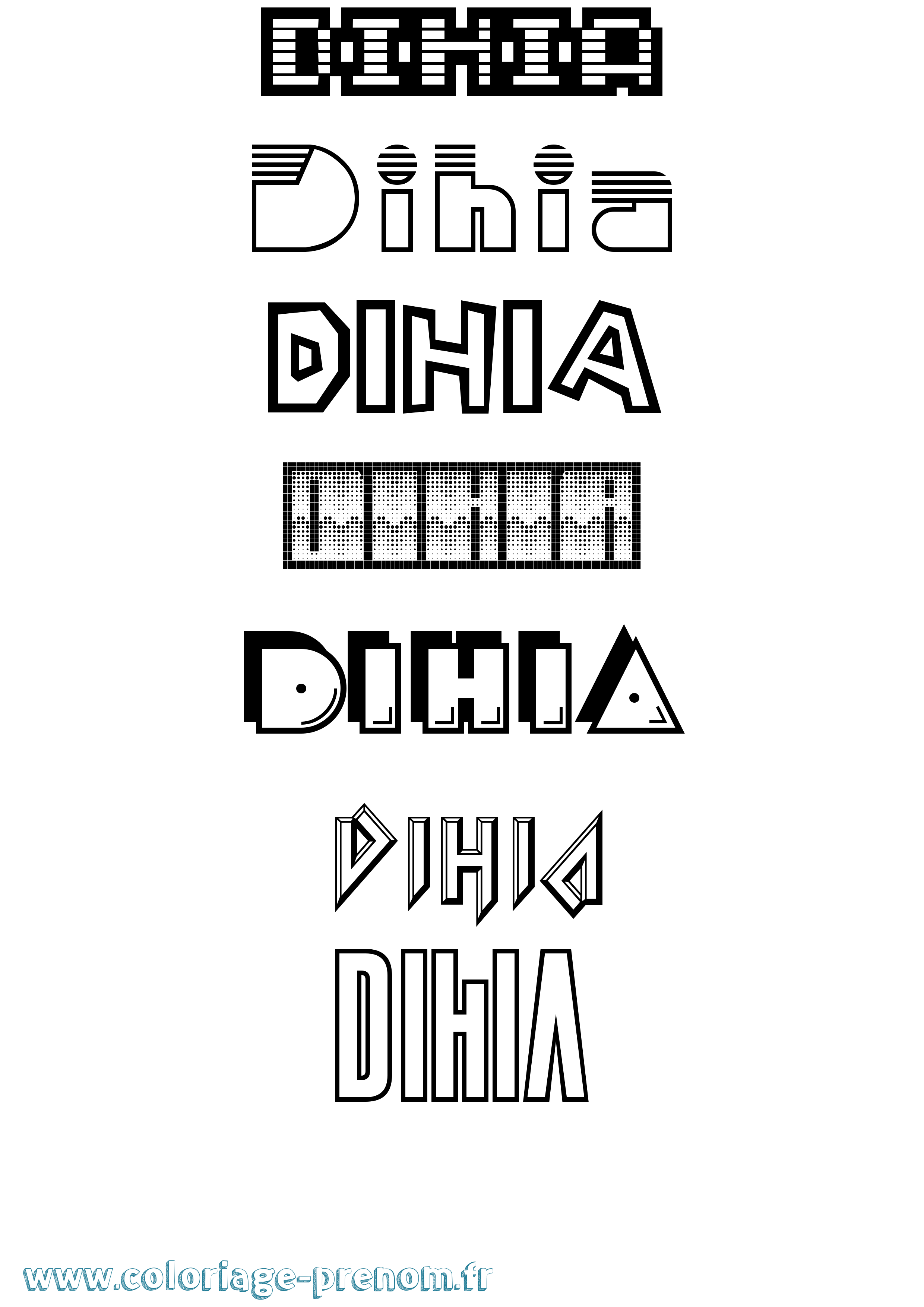 Coloriage Dihia Jeux Vidéos Coloriage prénom Dihia Jeux Vidéos