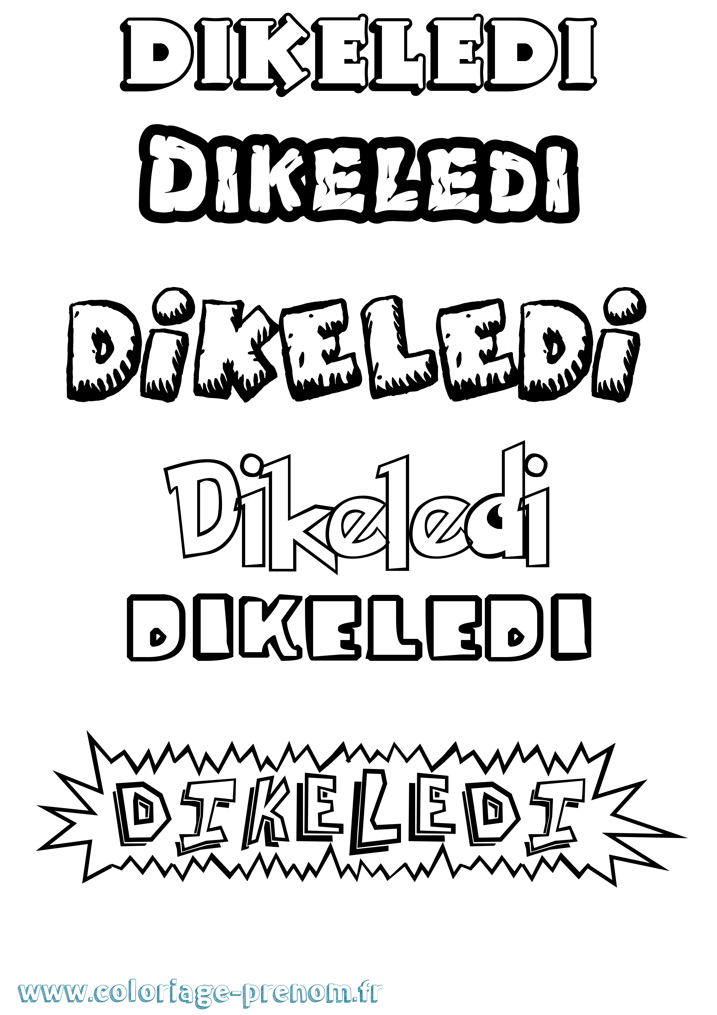 Coloriage Dikeledi Dessin Animé Coloriage prénom Dikeledi Dessin Animé