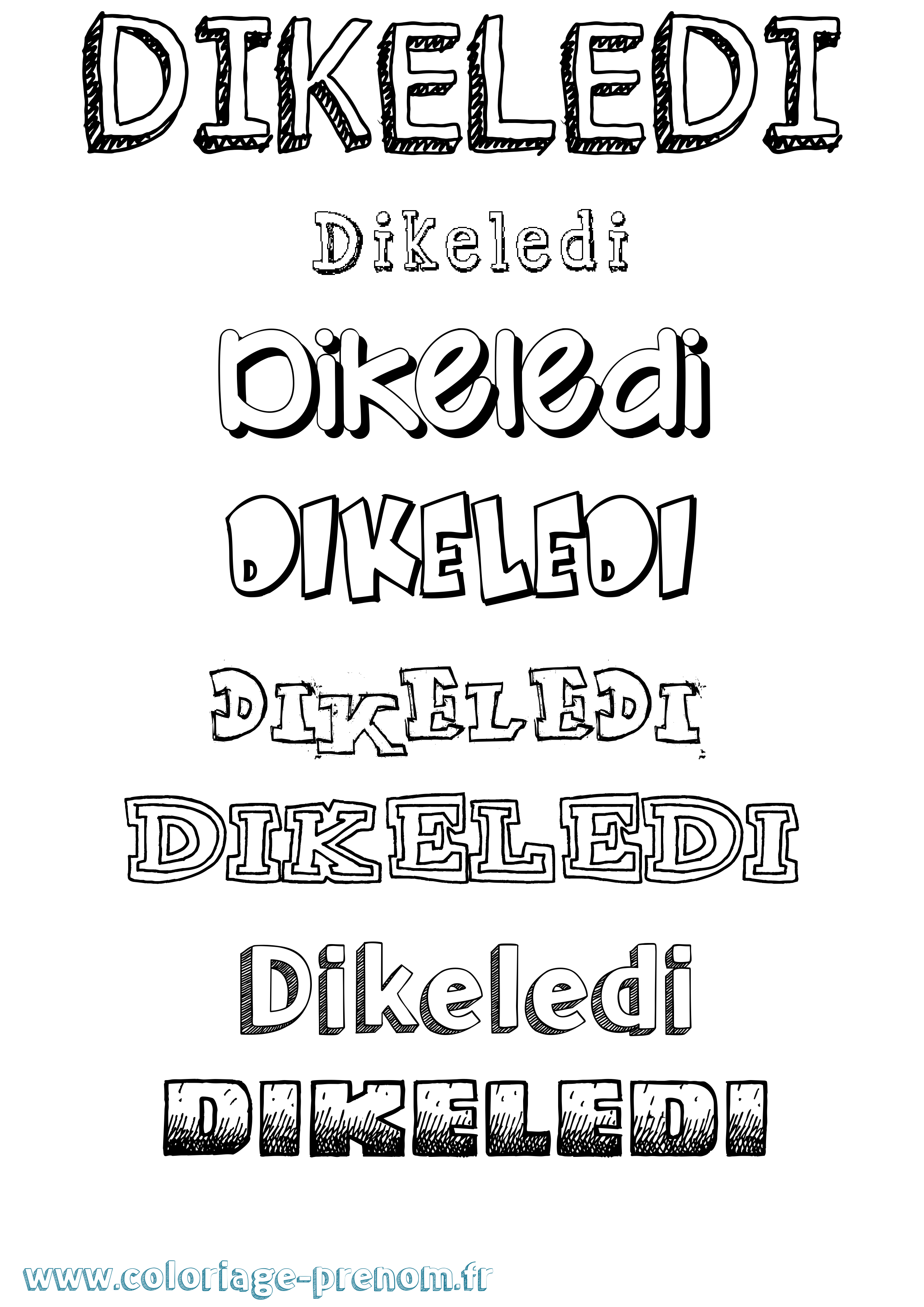 Coloriage Dikeledi Dessiné Coloriage prénom Dikeledi Dessiné
