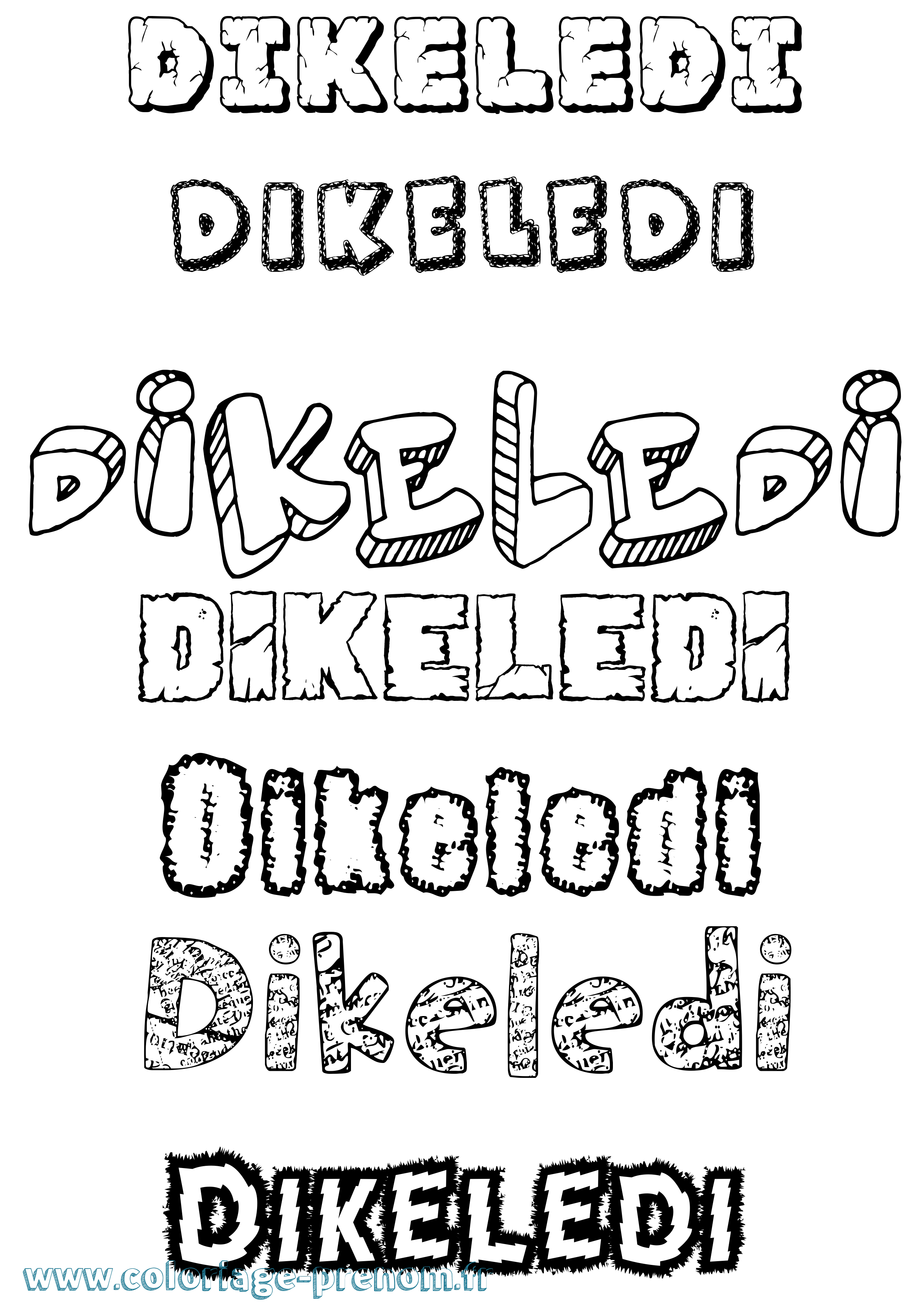 Coloriage Dikeledi Destructuré Coloriage prénom Dikeledi Destructuré