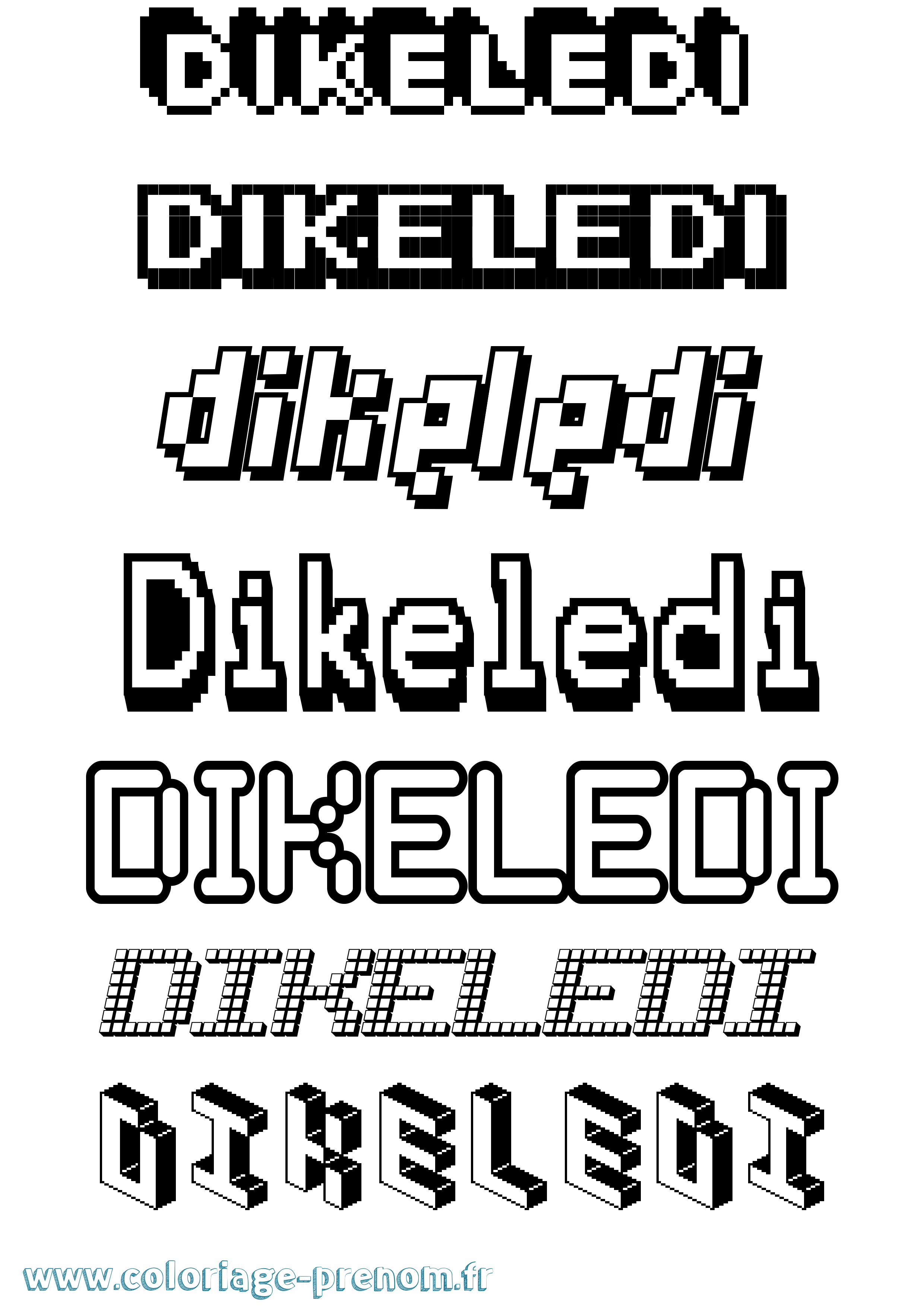 Coloriage Dikeledi Pixel Coloriage prénom Dikeledi Pixel