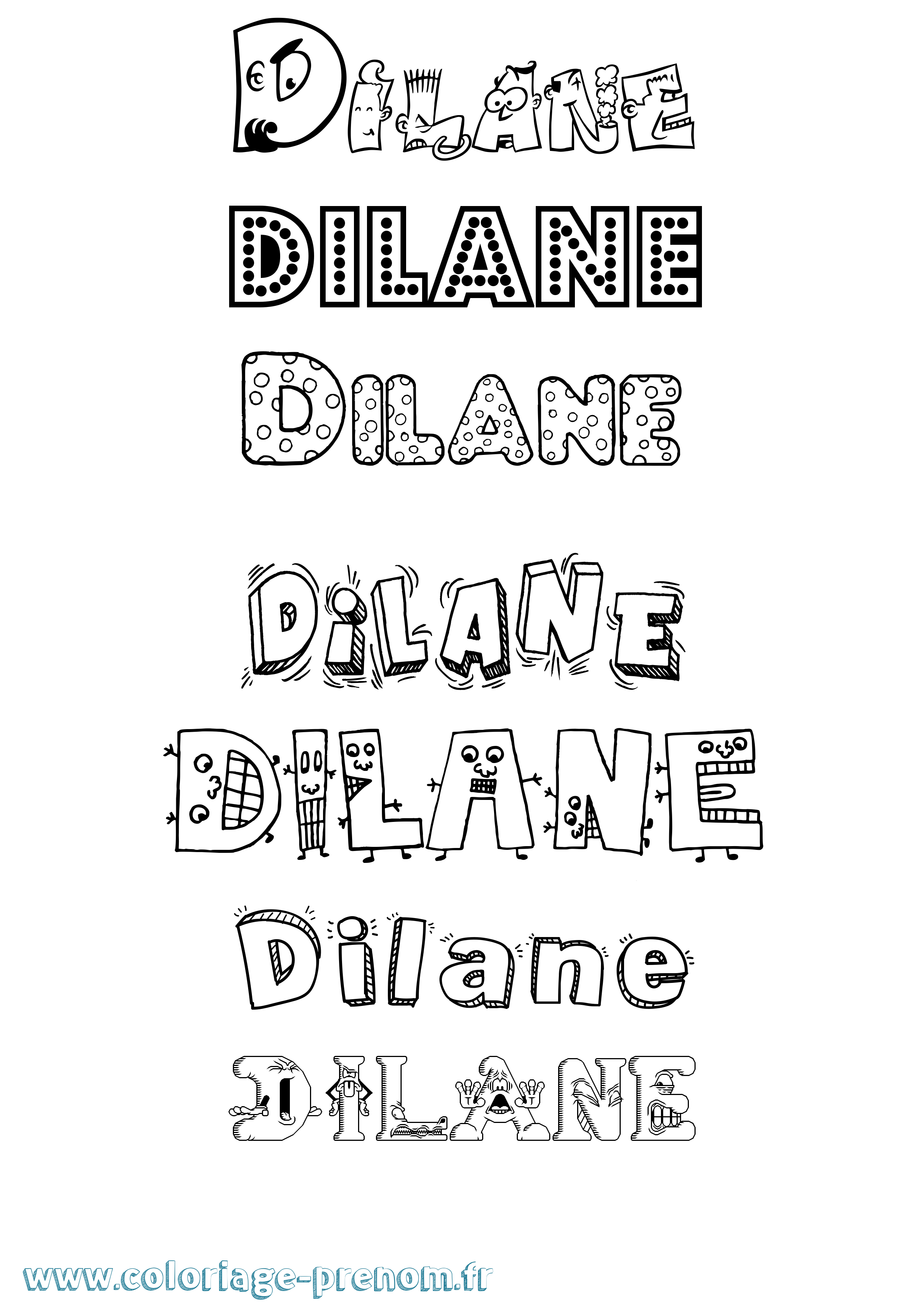 Coloriage Dilane Fun Coloriage prénom Dilane Fun