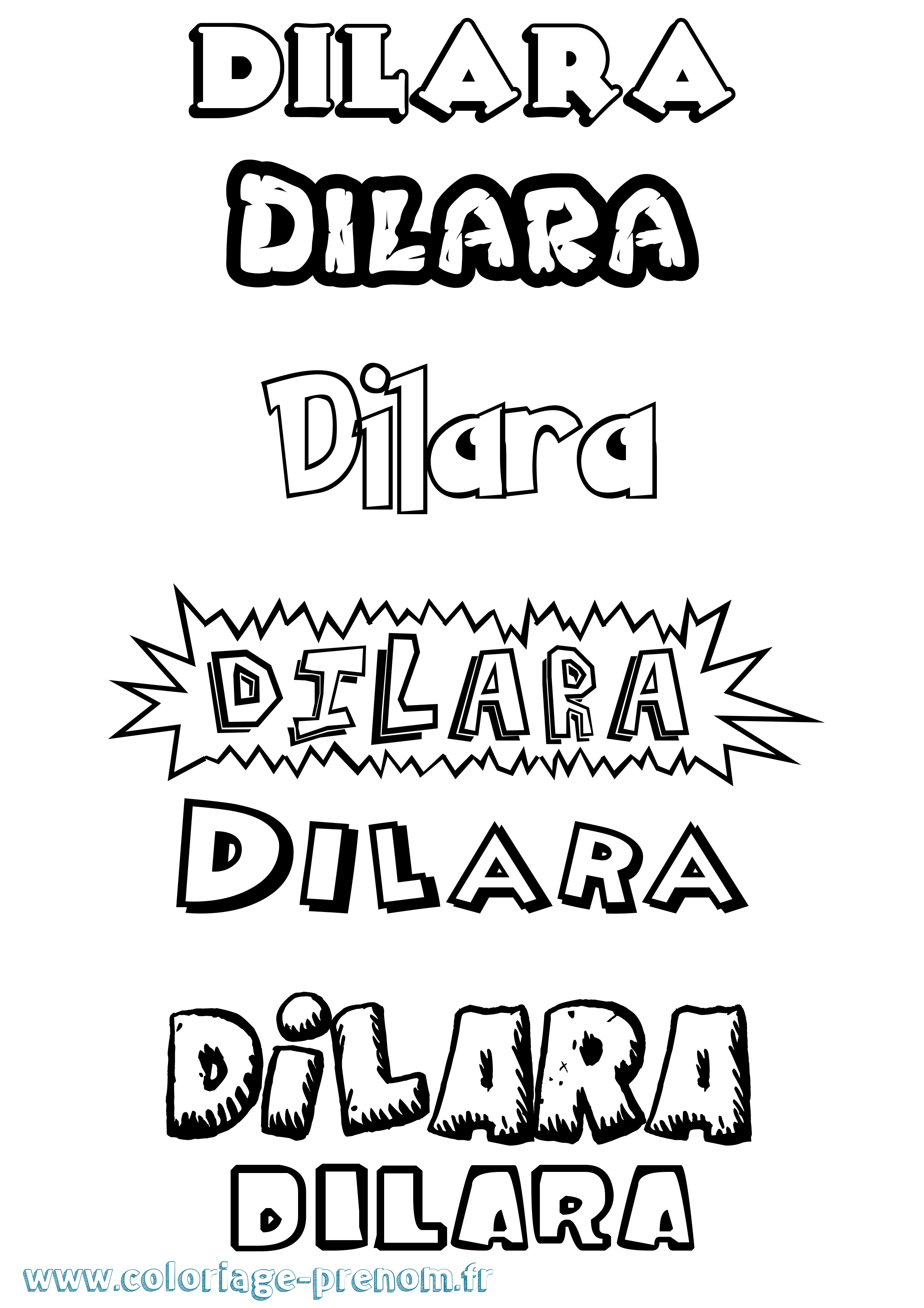Coloriage Dilara Dessin Animé Coloriage prénom Dilara Dessin Animé