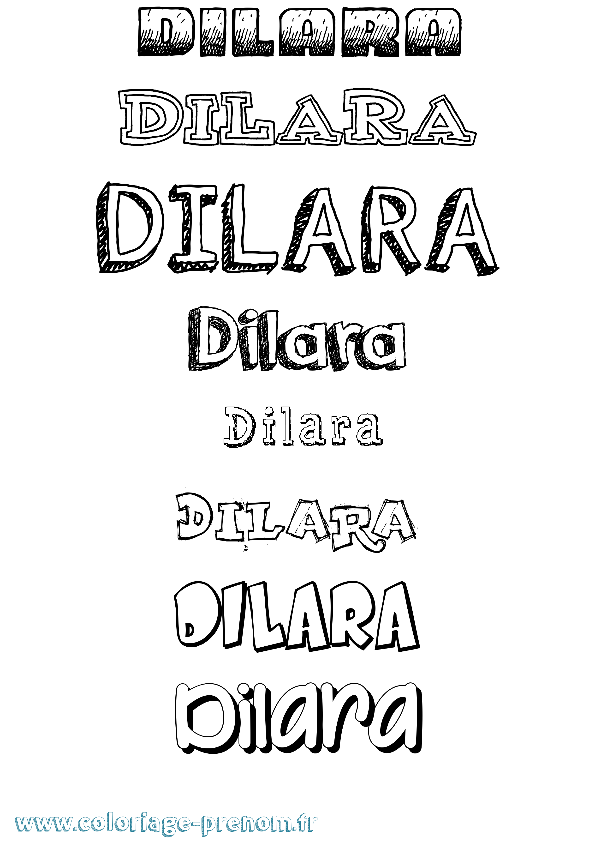 Coloriage Dilara Dessiné Coloriage prénom Dilara Dessiné