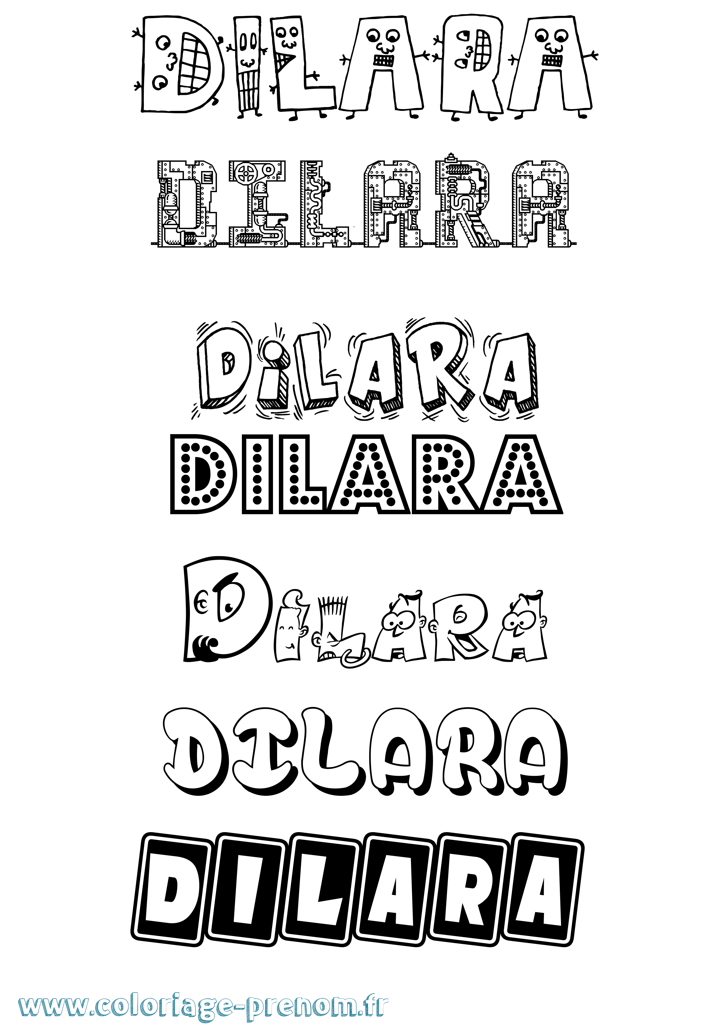Coloriage Dilara Fun Coloriage prénom Dilara Fun
