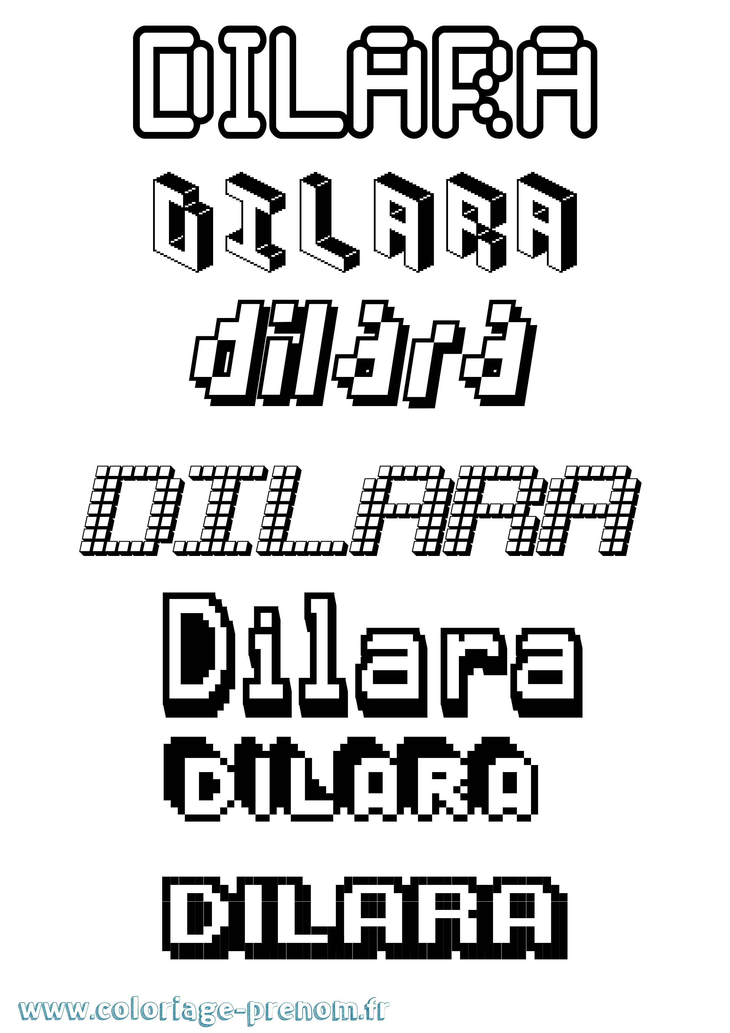 Coloriage Dilara Pixel Coloriage prénom Dilara Pixel