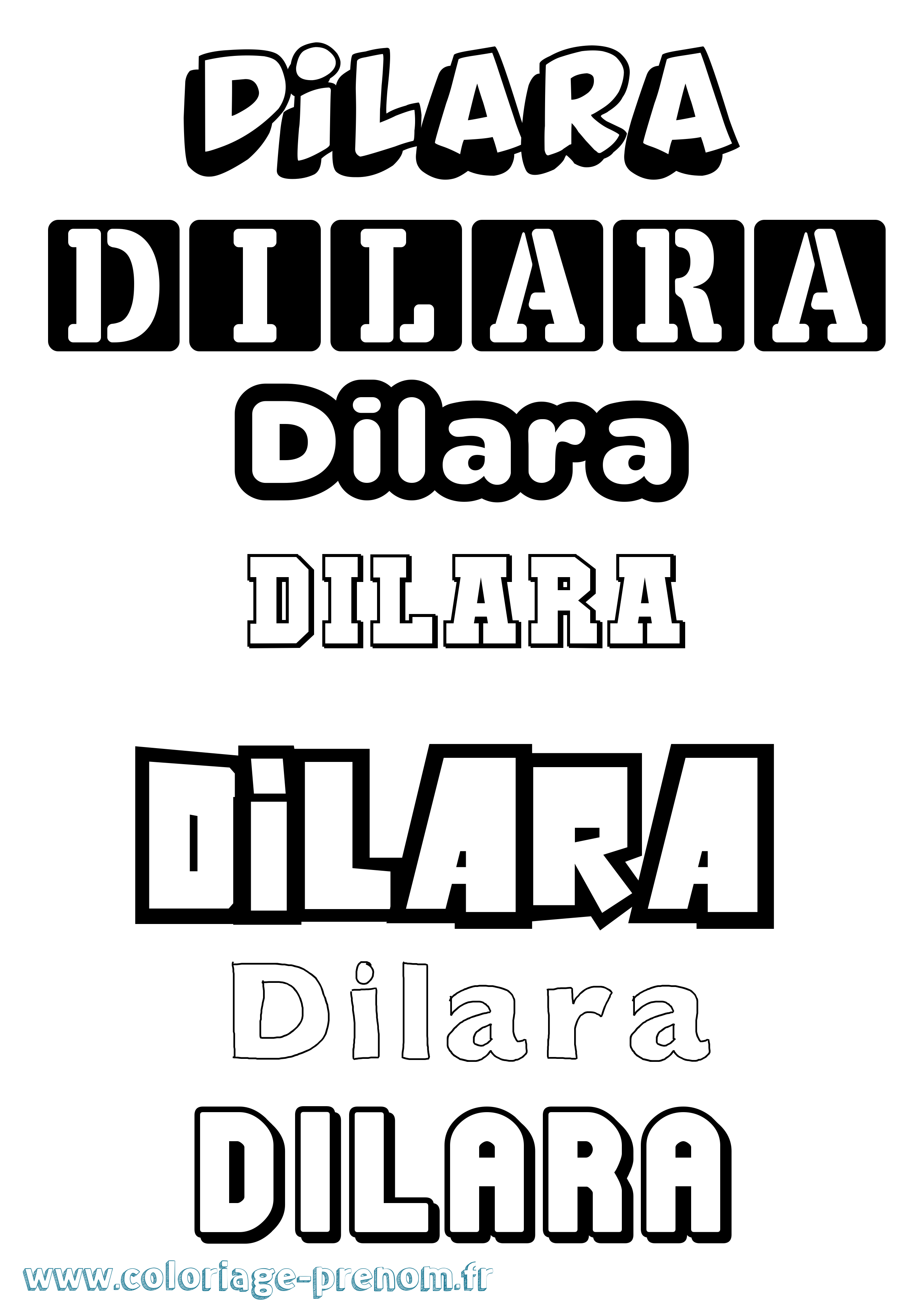 Coloriage Dilara Simple Coloriage prénom Dilara Simple