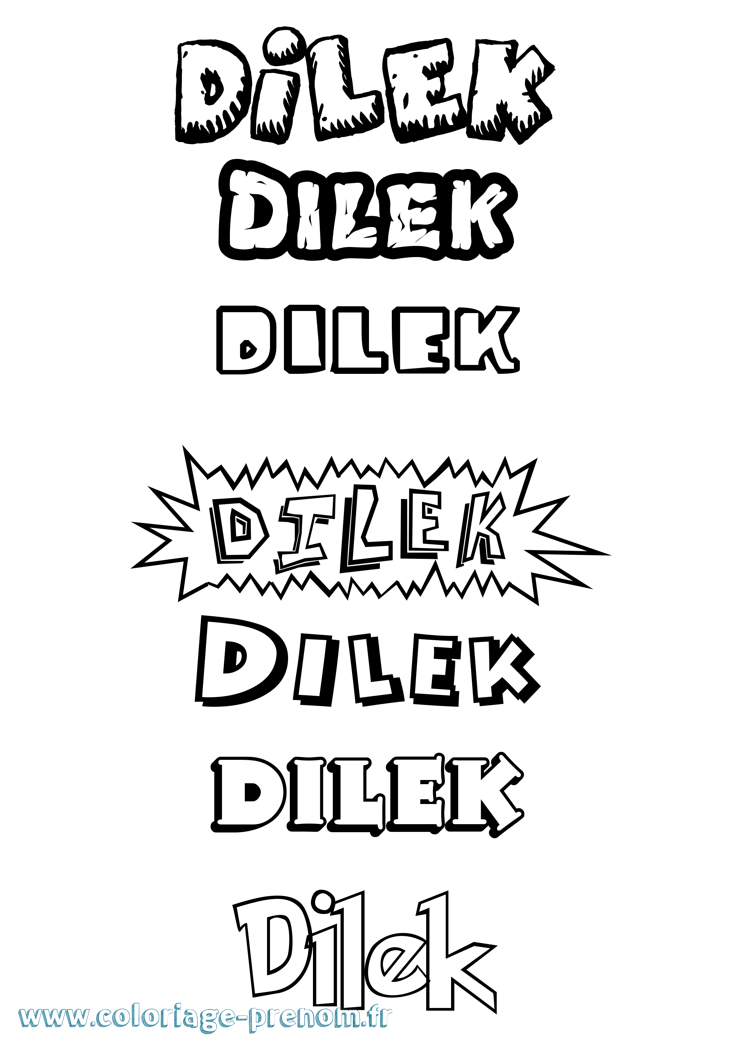 Coloriage Dilek Dessin Animé Coloriage prénom Dilek Dessin Animé