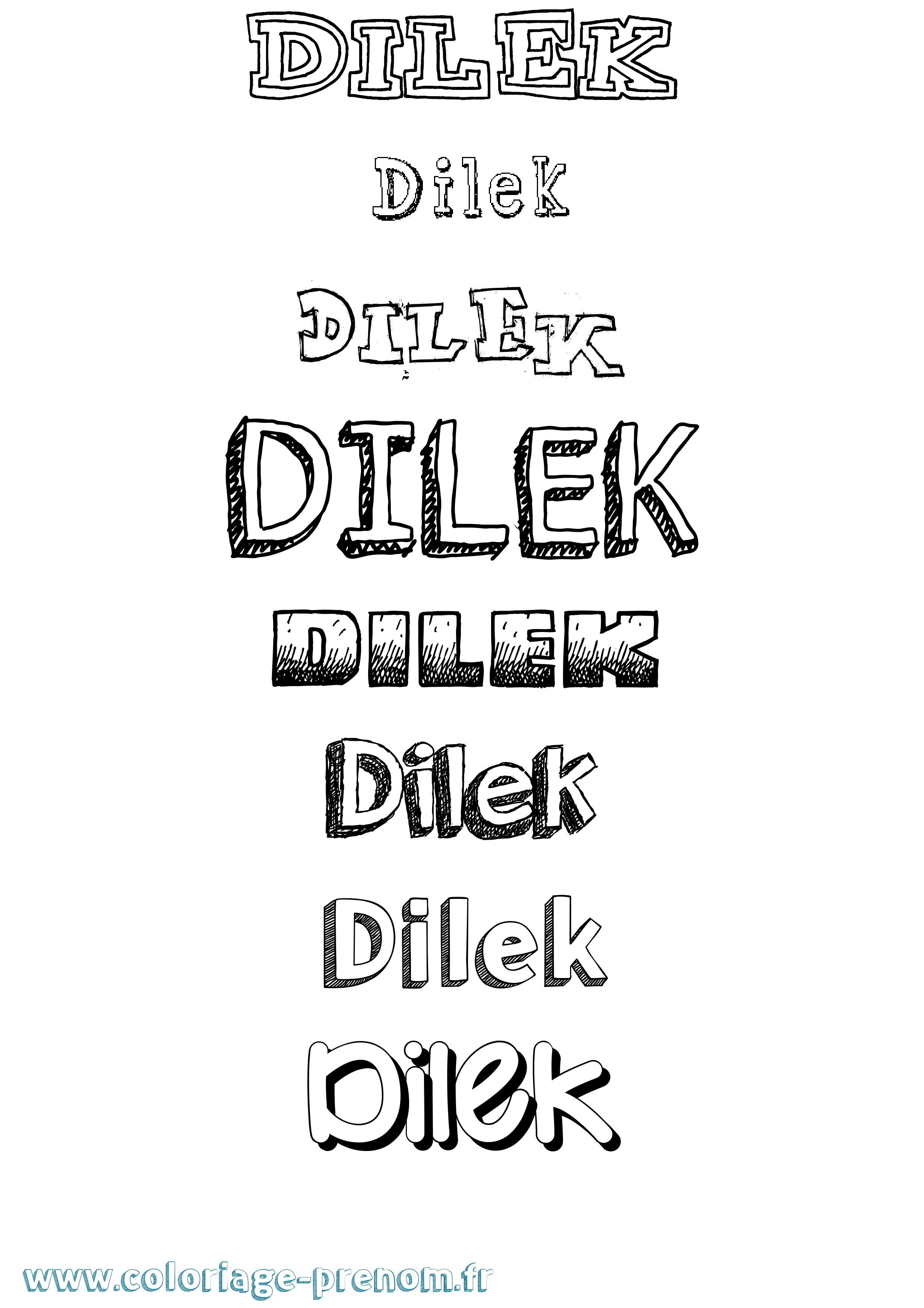Coloriage Dilek Dessiné Coloriage prénom Dilek Dessiné