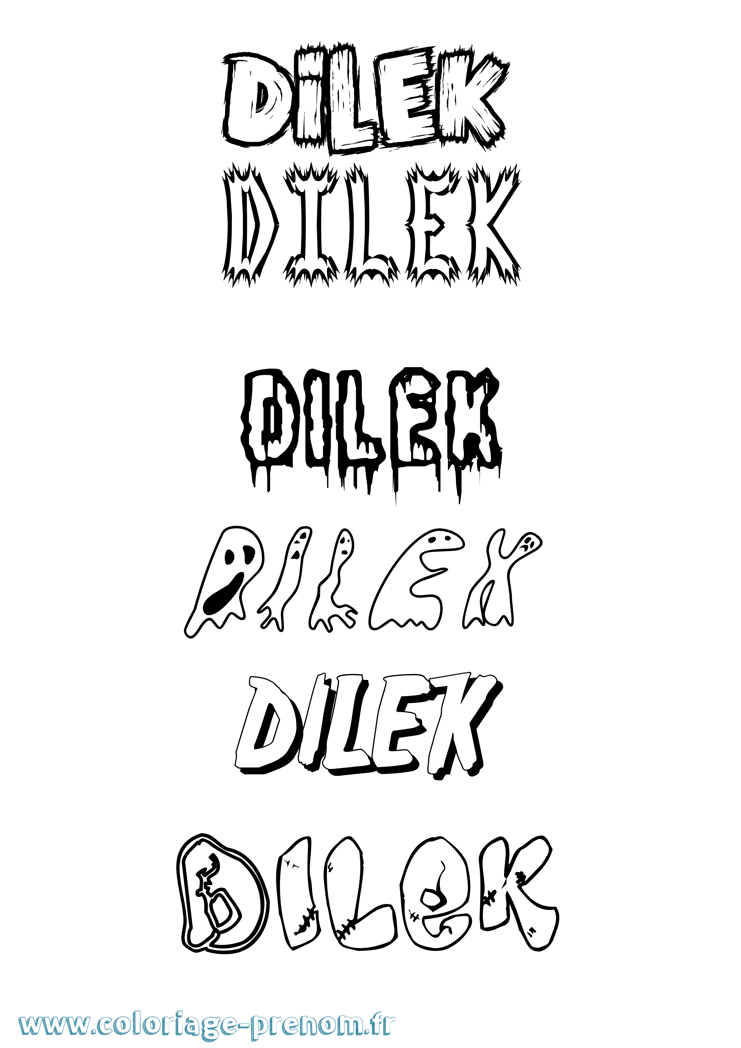 Coloriage Dilek Frisson Coloriage prénom Dilek Frisson