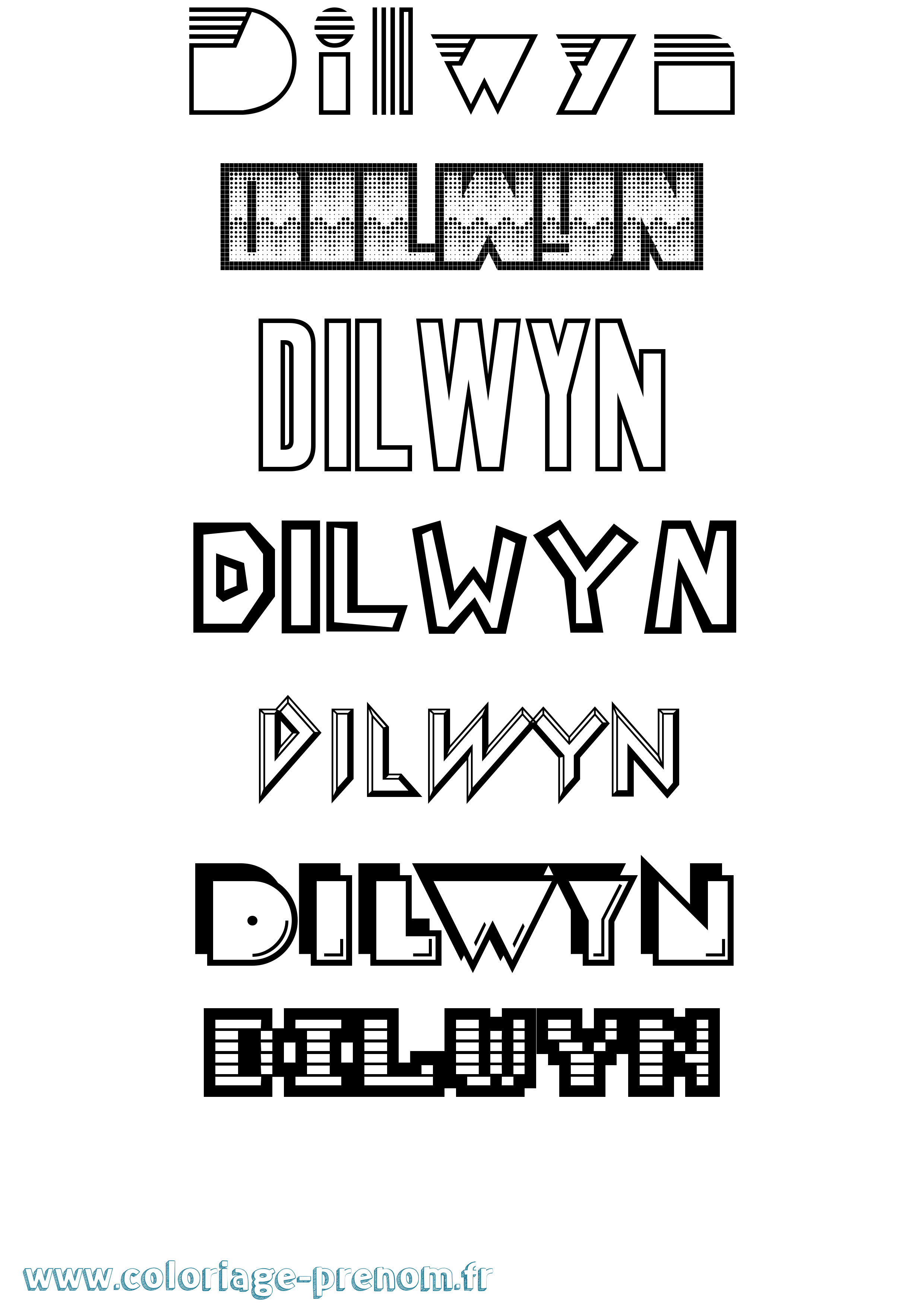 Coloriage Dilwyn Jeux Vidéos Coloriage prénom Dilwyn Jeux Vidéos