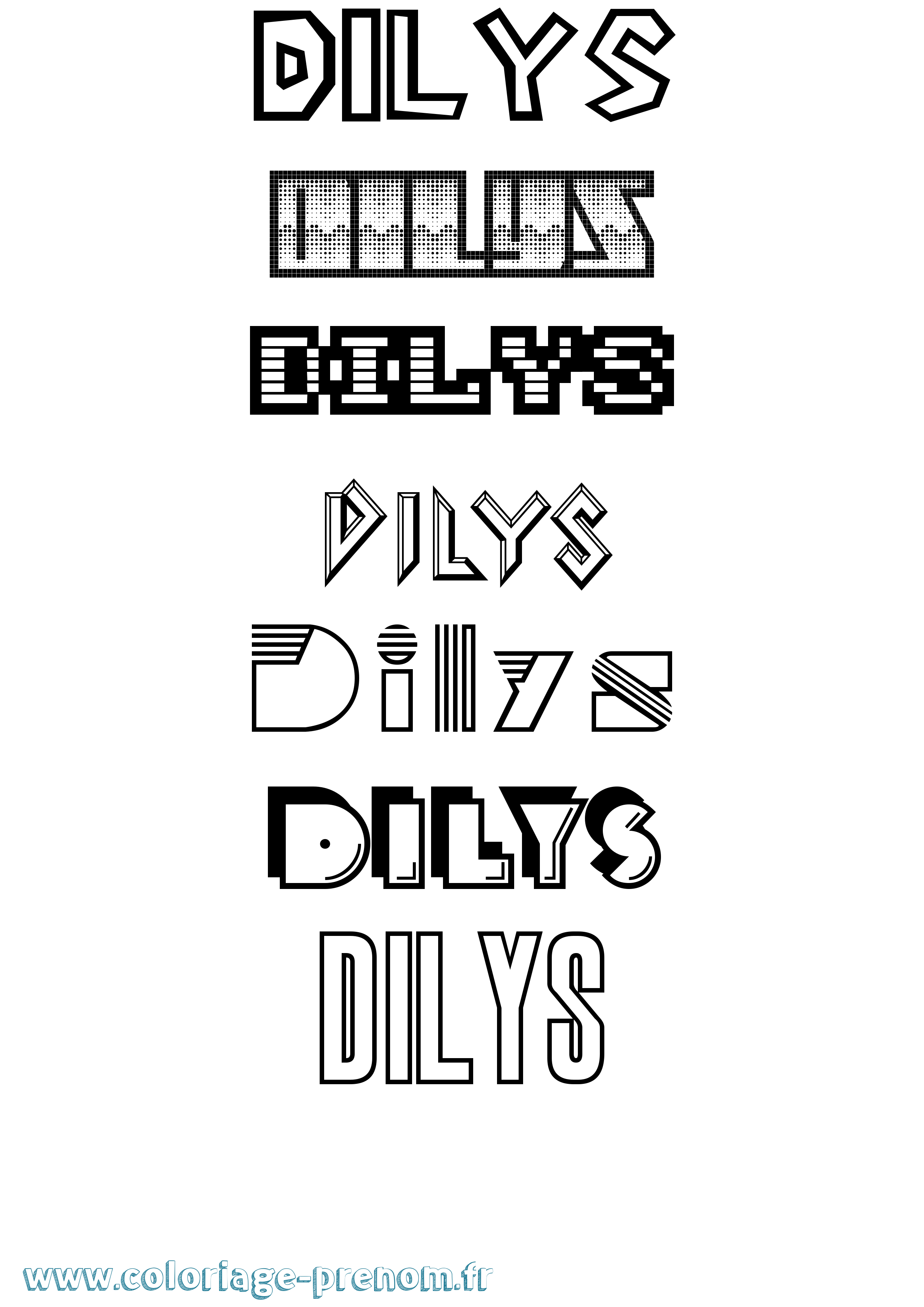 Coloriage Dilys Jeux Vidéos Coloriage prénom Dilys Jeux Vidéos