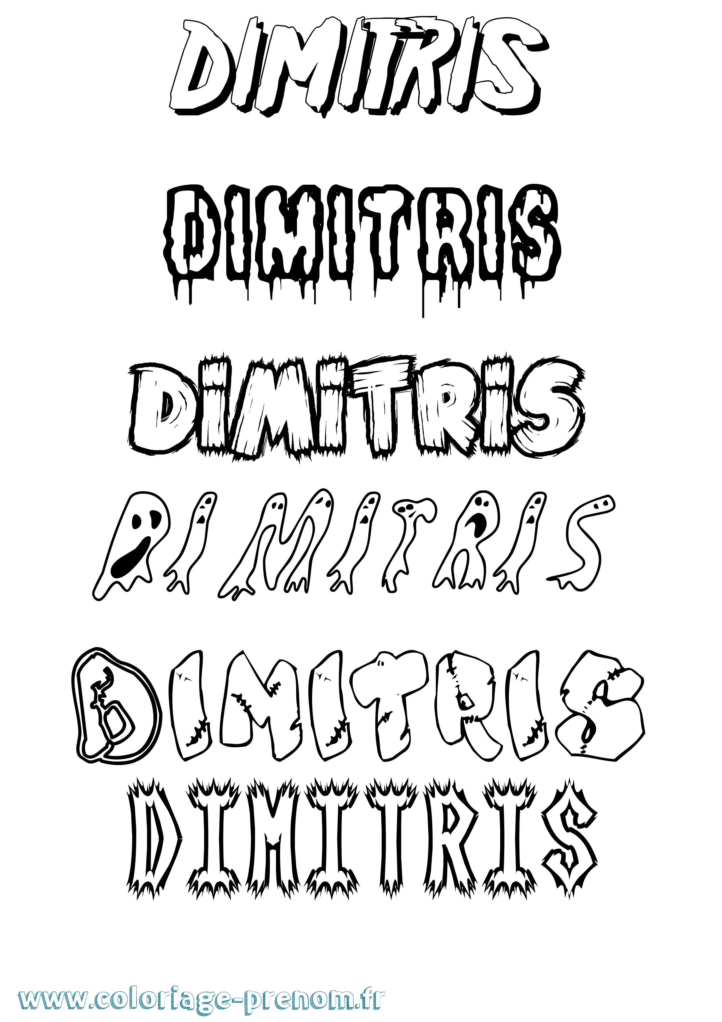 Coloriage Dimitris Frisson Coloriage prénom Dimitris Frisson