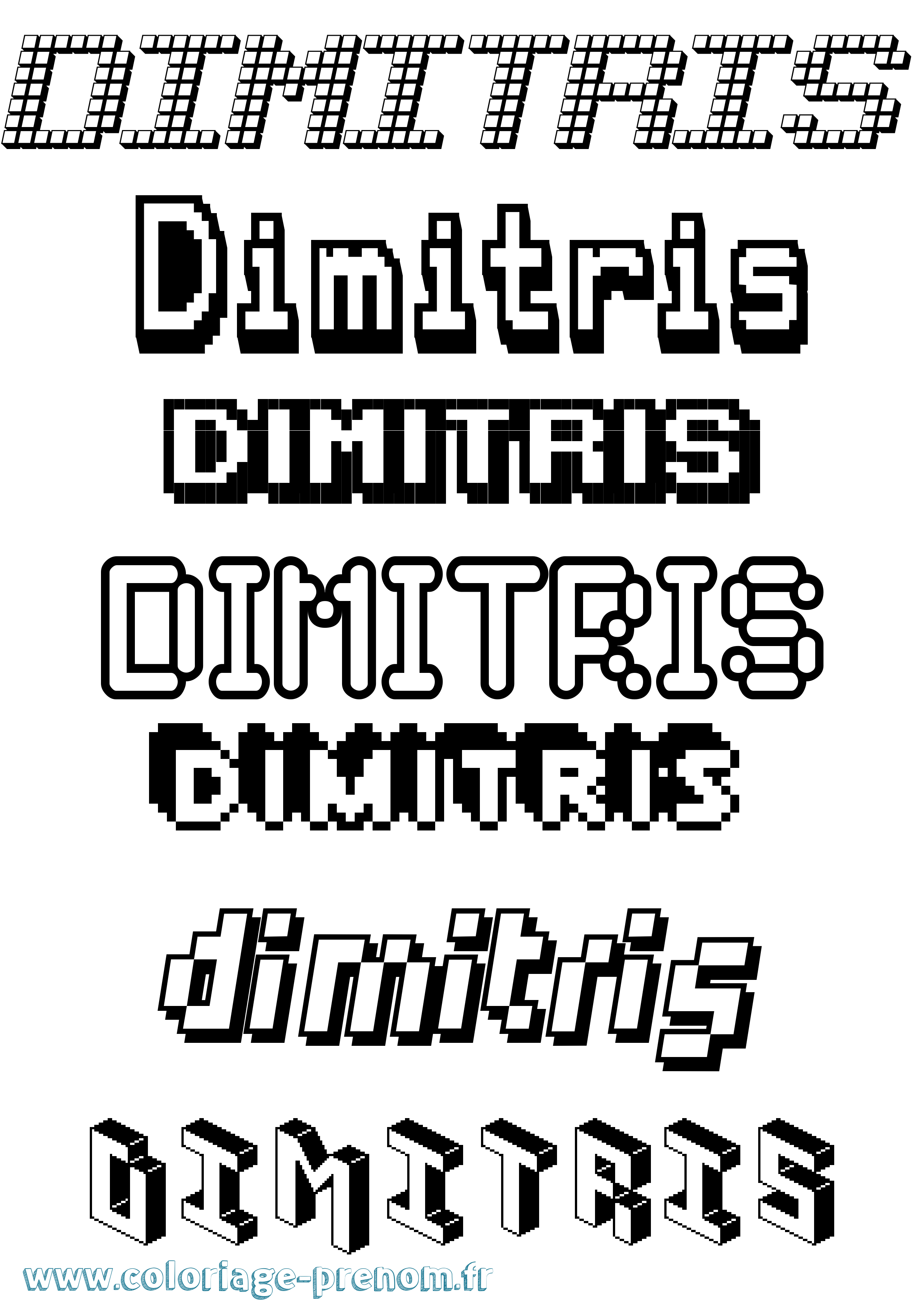 Coloriage Dimitris Pixel Coloriage prénom Dimitris Pixel