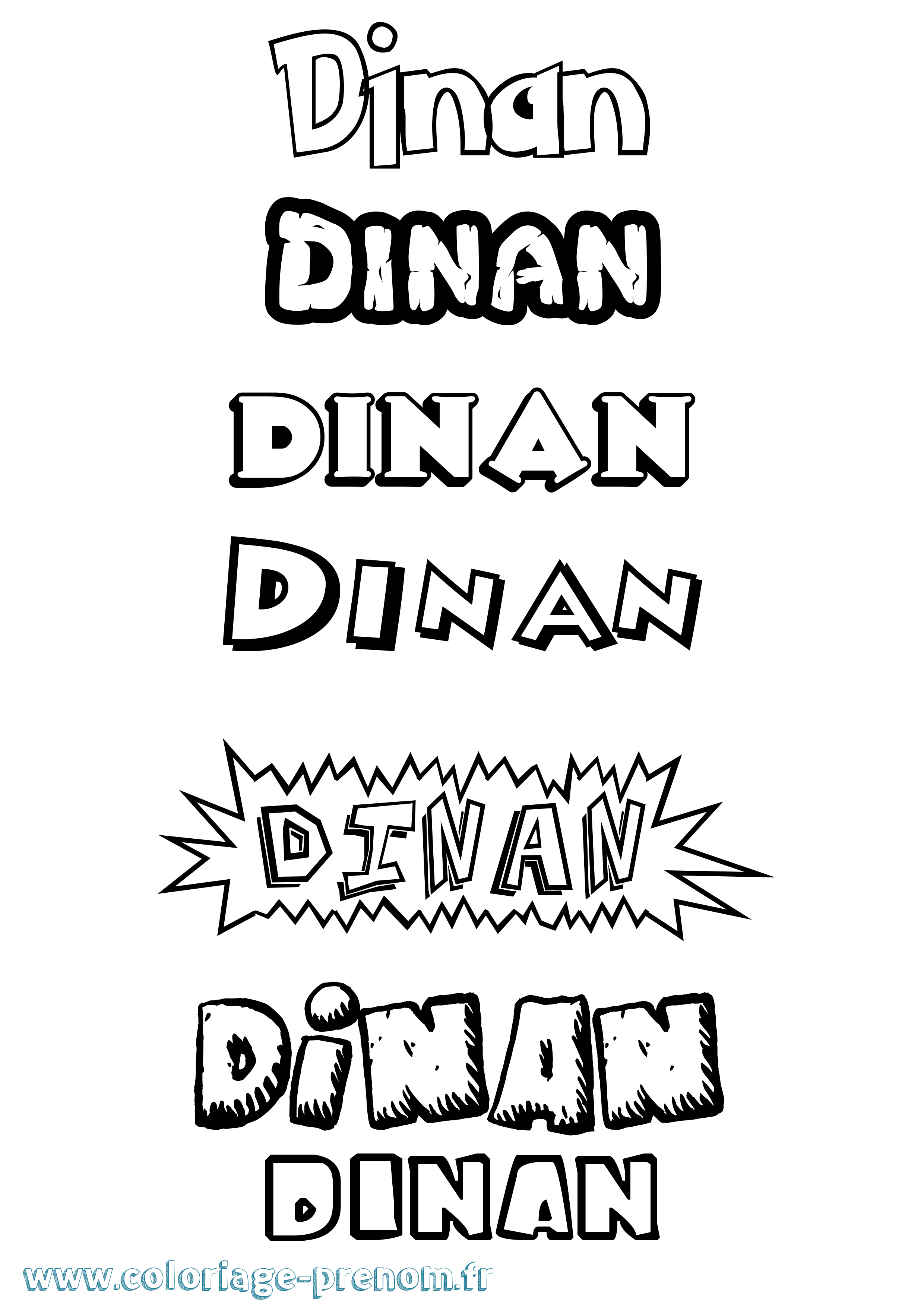 Coloriage Dinan Dessin Animé Coloriage prénom Dinan Dessin Animé