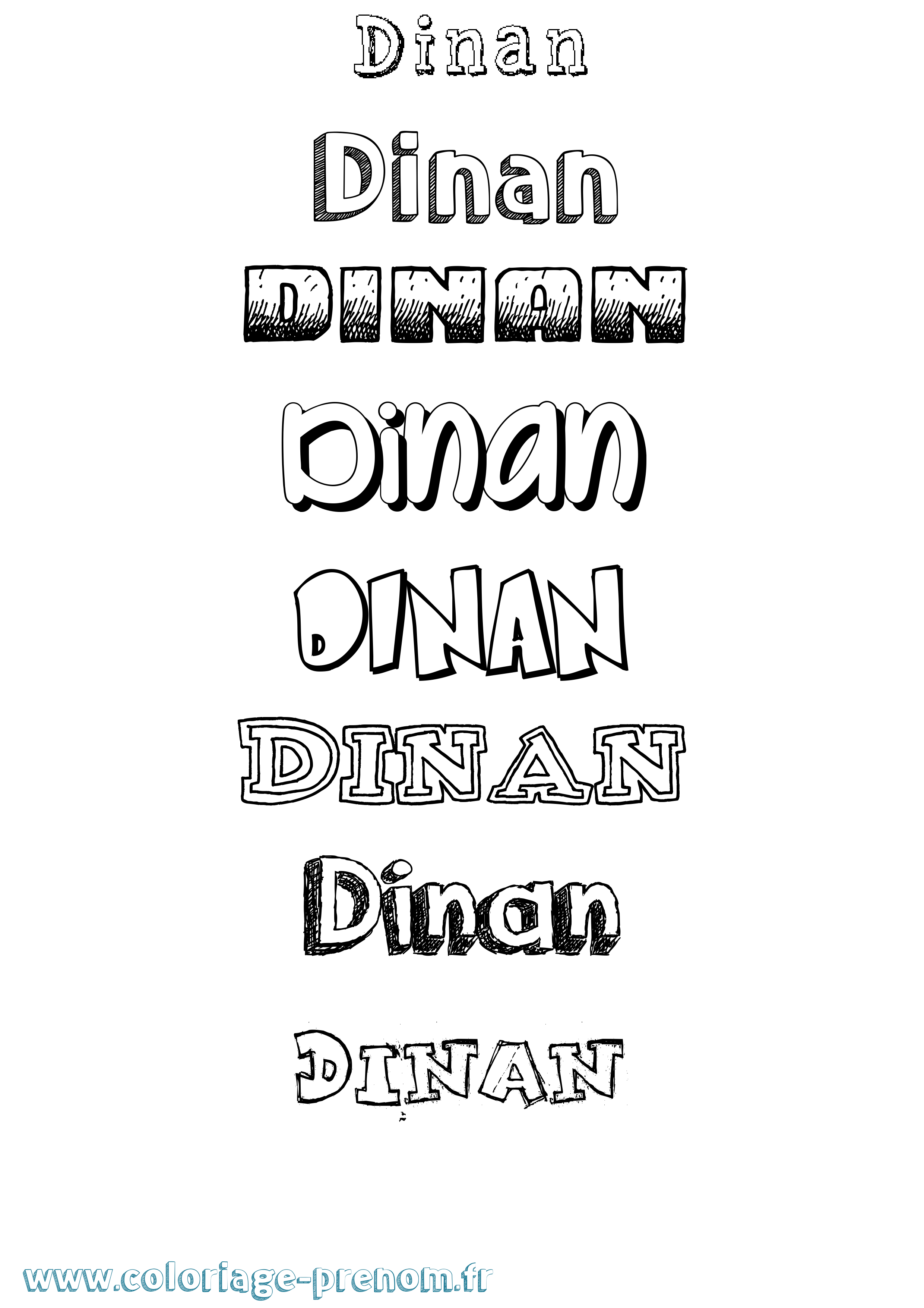 Coloriage Dinan Dessiné Coloriage prénom Dinan Dessiné