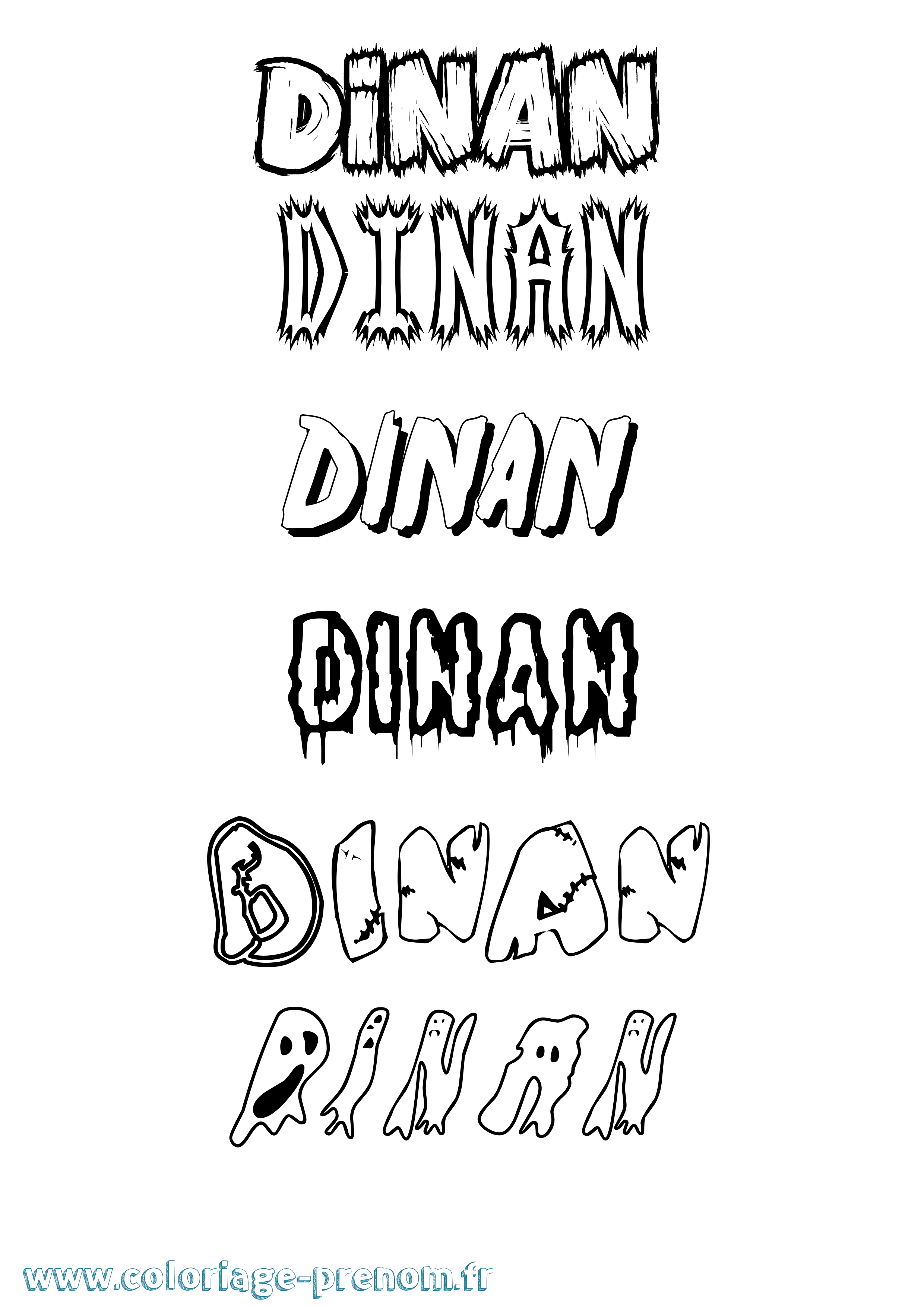 Coloriage Dinan Frisson Coloriage prénom Dinan Frisson