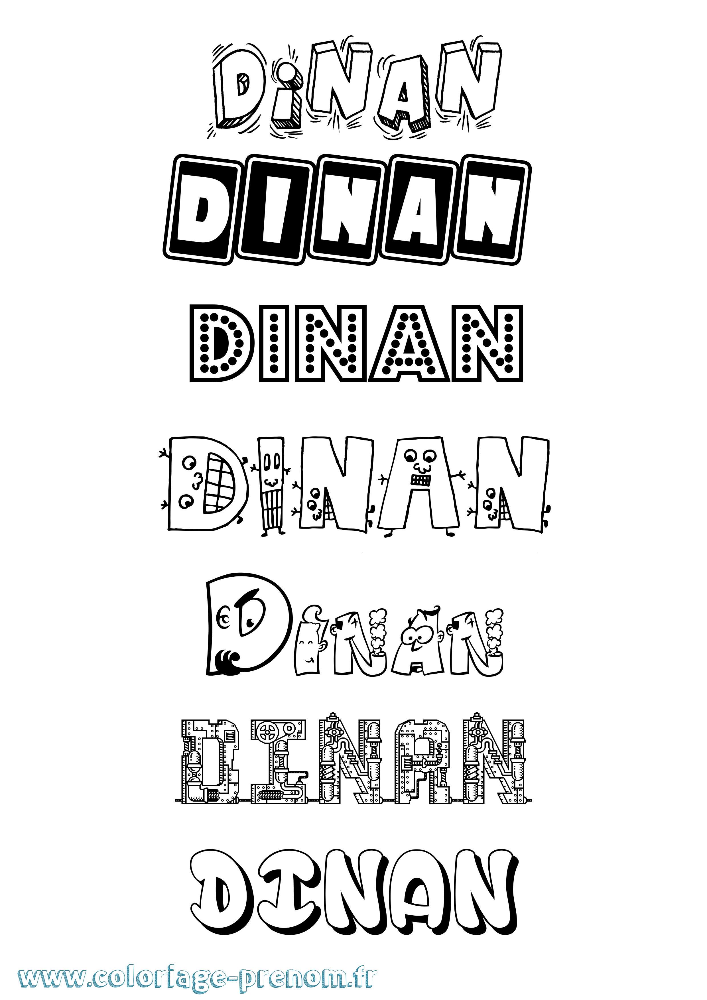 Coloriage Dinan Fun Coloriage prénom Dinan Fun