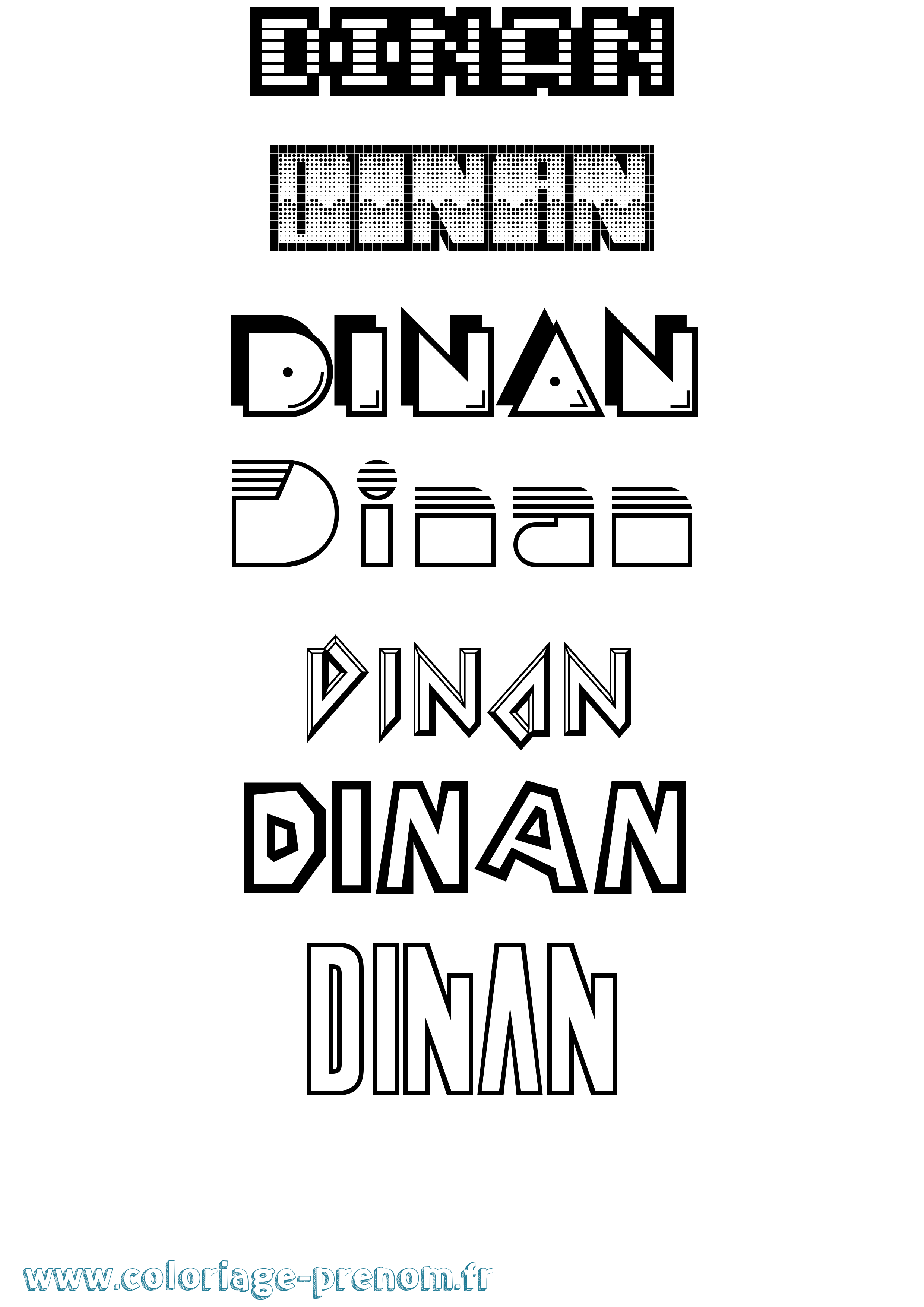 Coloriage Dinan Jeux Vidéos Coloriage prénom Dinan Jeux Vidéos