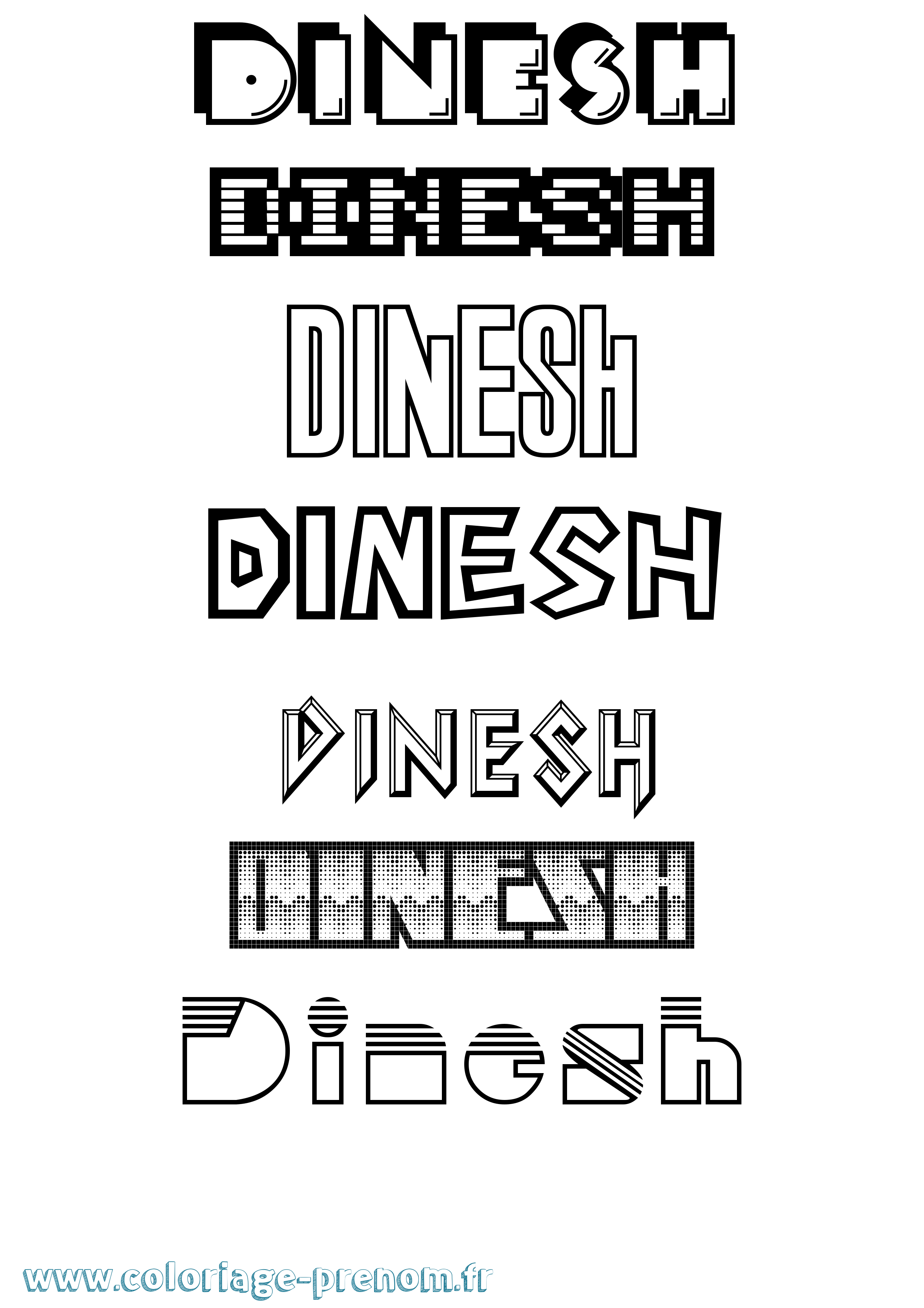 Coloriage Dinesh Jeux Vidéos Coloriage prénom Dinesh Jeux Vidéos