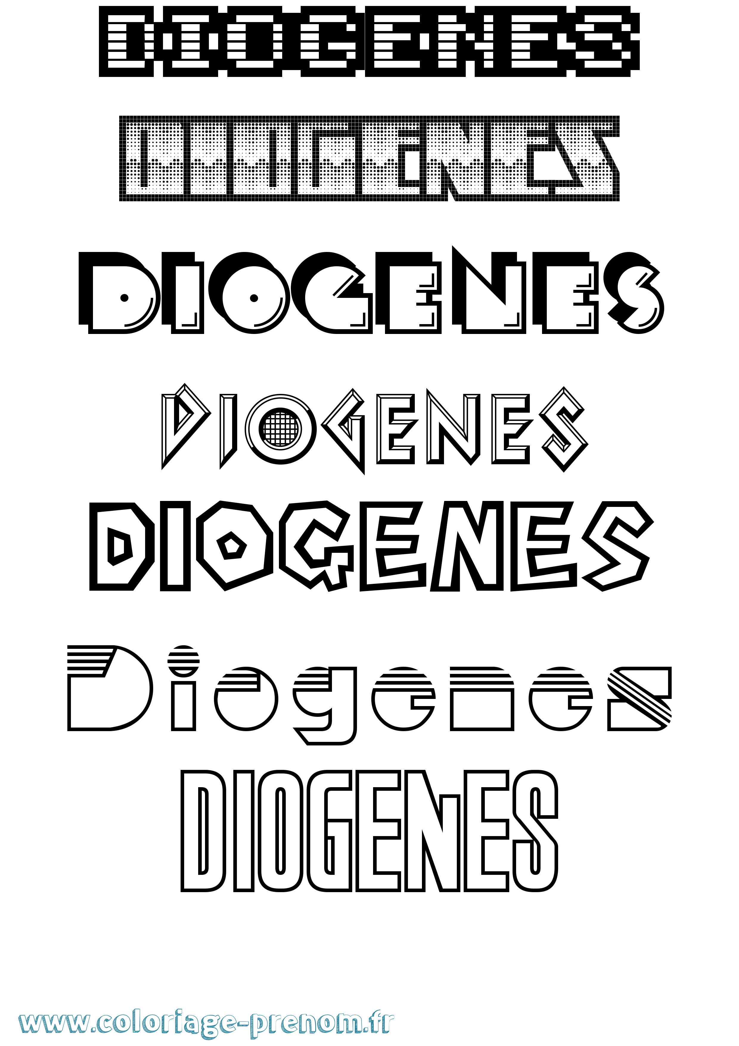 Coloriage Diogenes Jeux Vidéos Coloriage prénom Diogenes Jeux Vidéos
