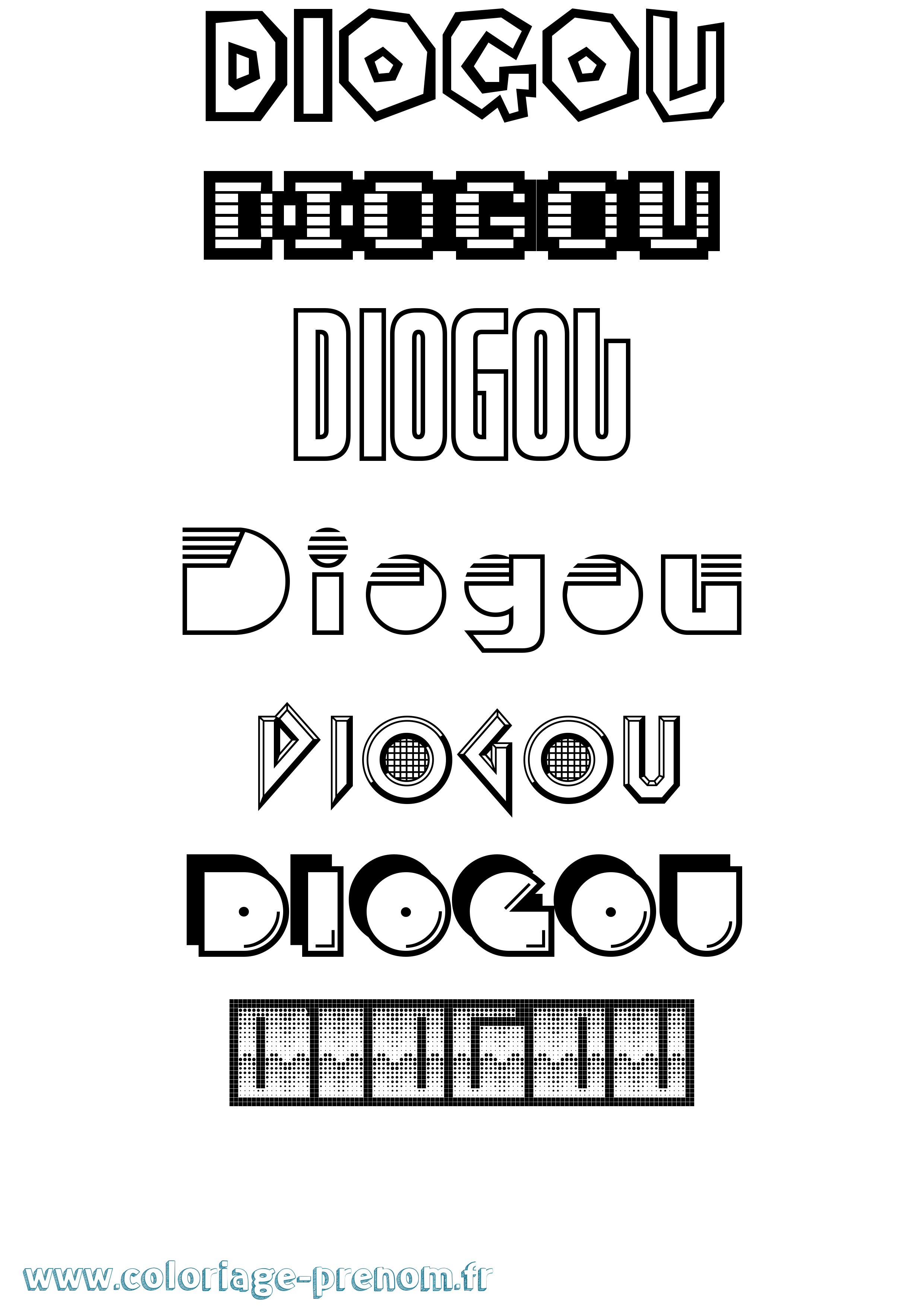Coloriage Diogou Jeux Vidéos Coloriage prénom Diogou Jeux Vidéos