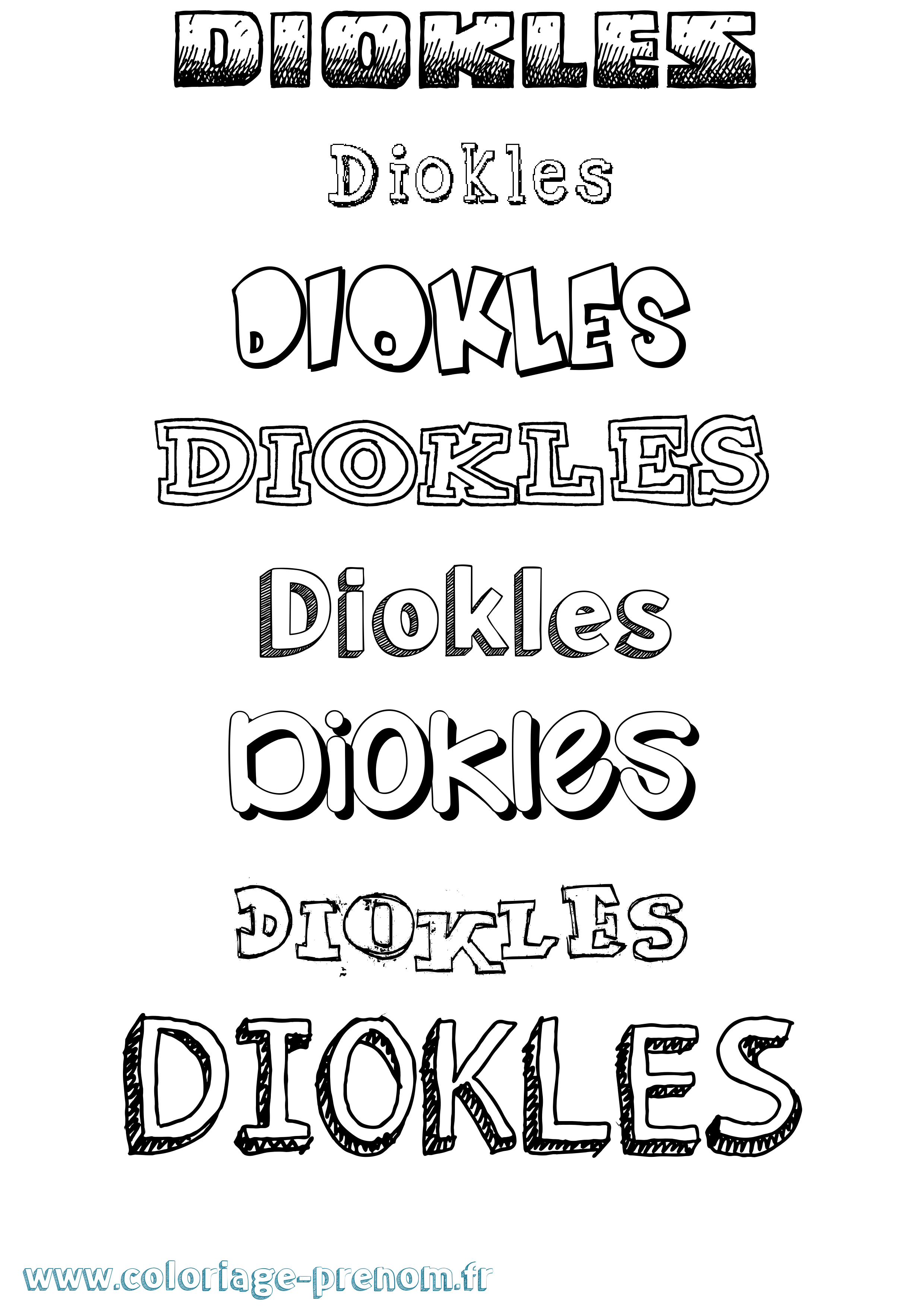 Coloriage Diokles Dessiné Coloriage prénom Diokles Dessiné